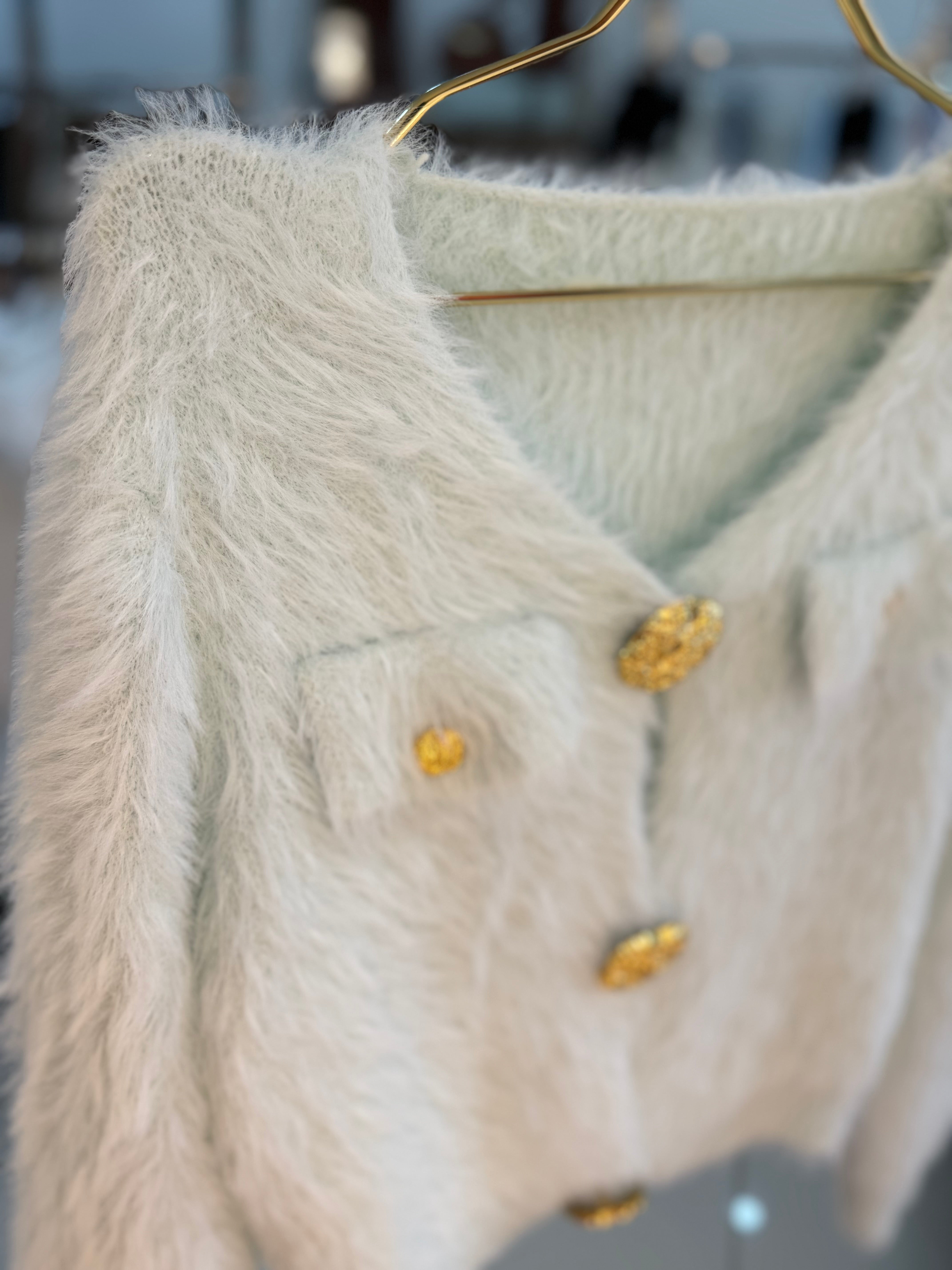 Gold bottoms fur sweater