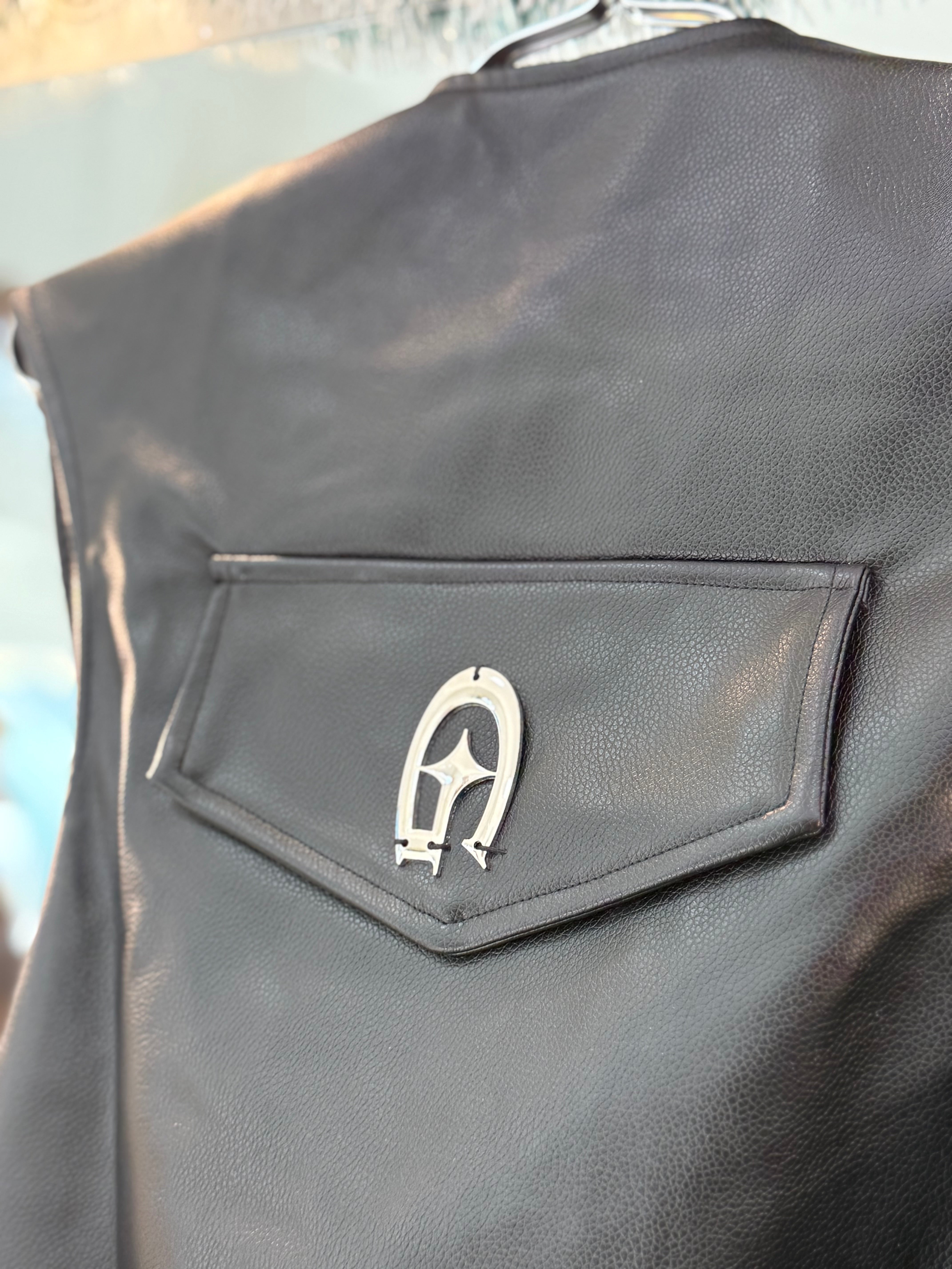 Leather street style vest