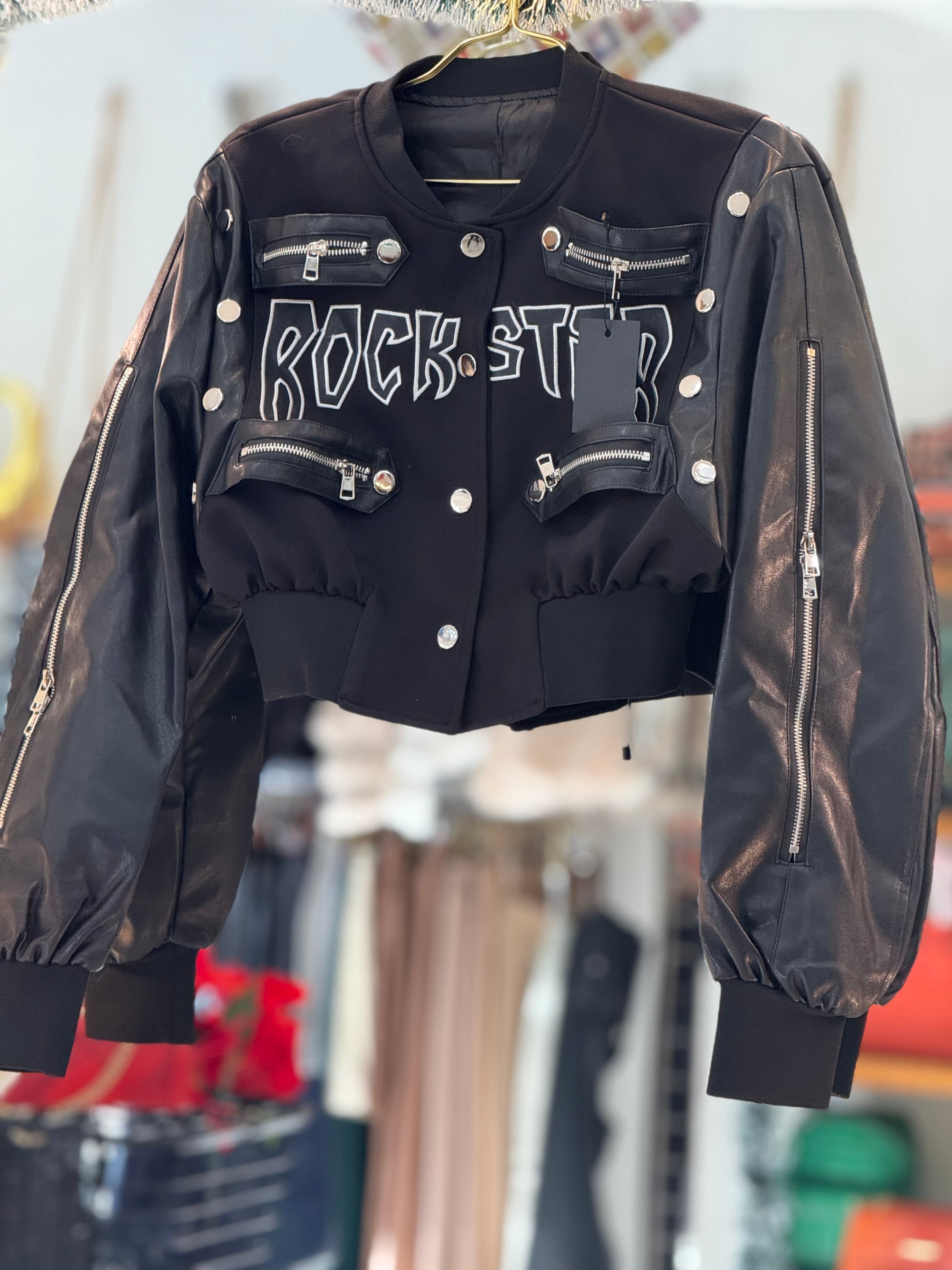 Leather crop stylish jacket