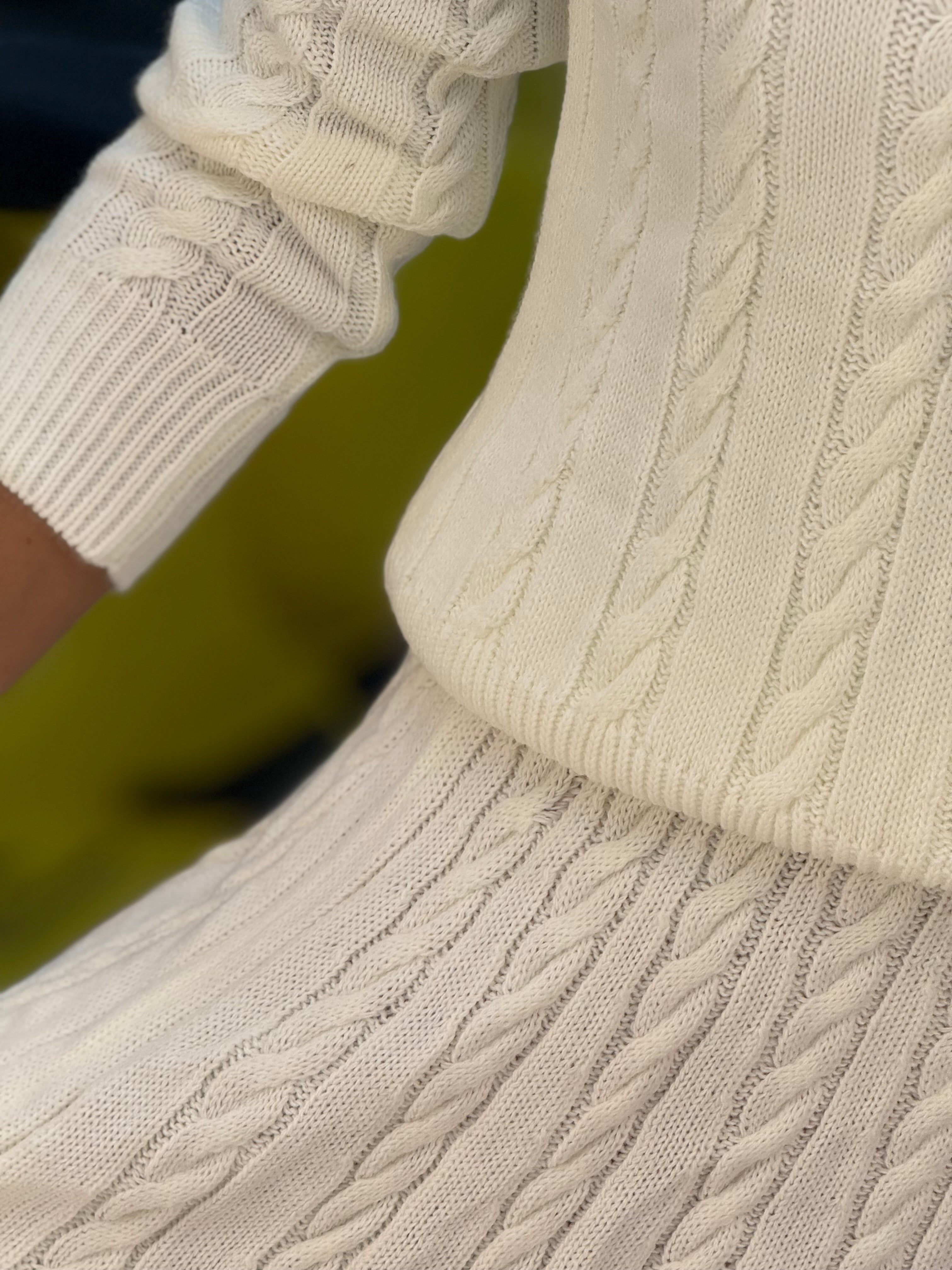 Wool Sweater & Skirt Knit Set