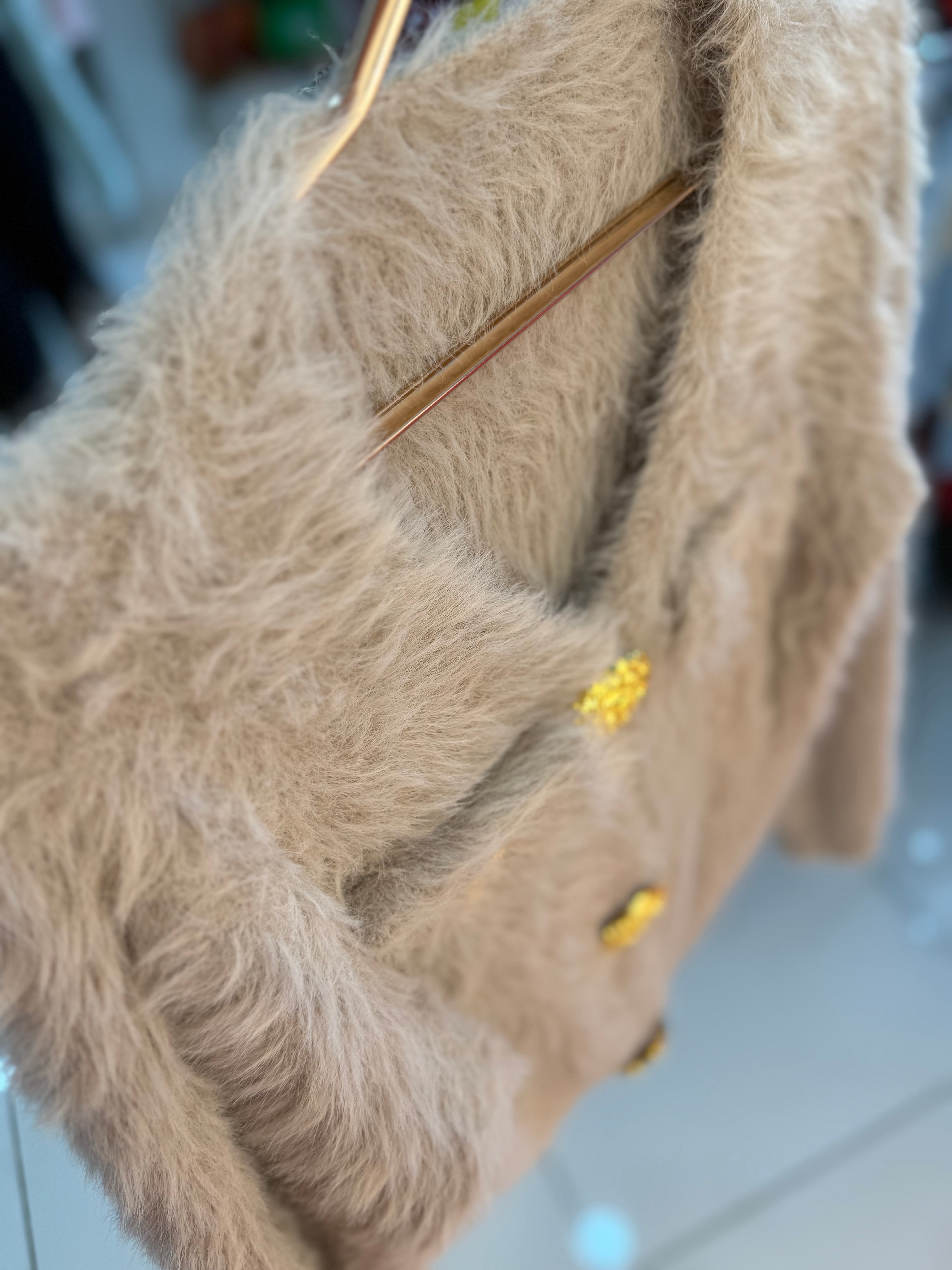 Gold bottoms fur sweater