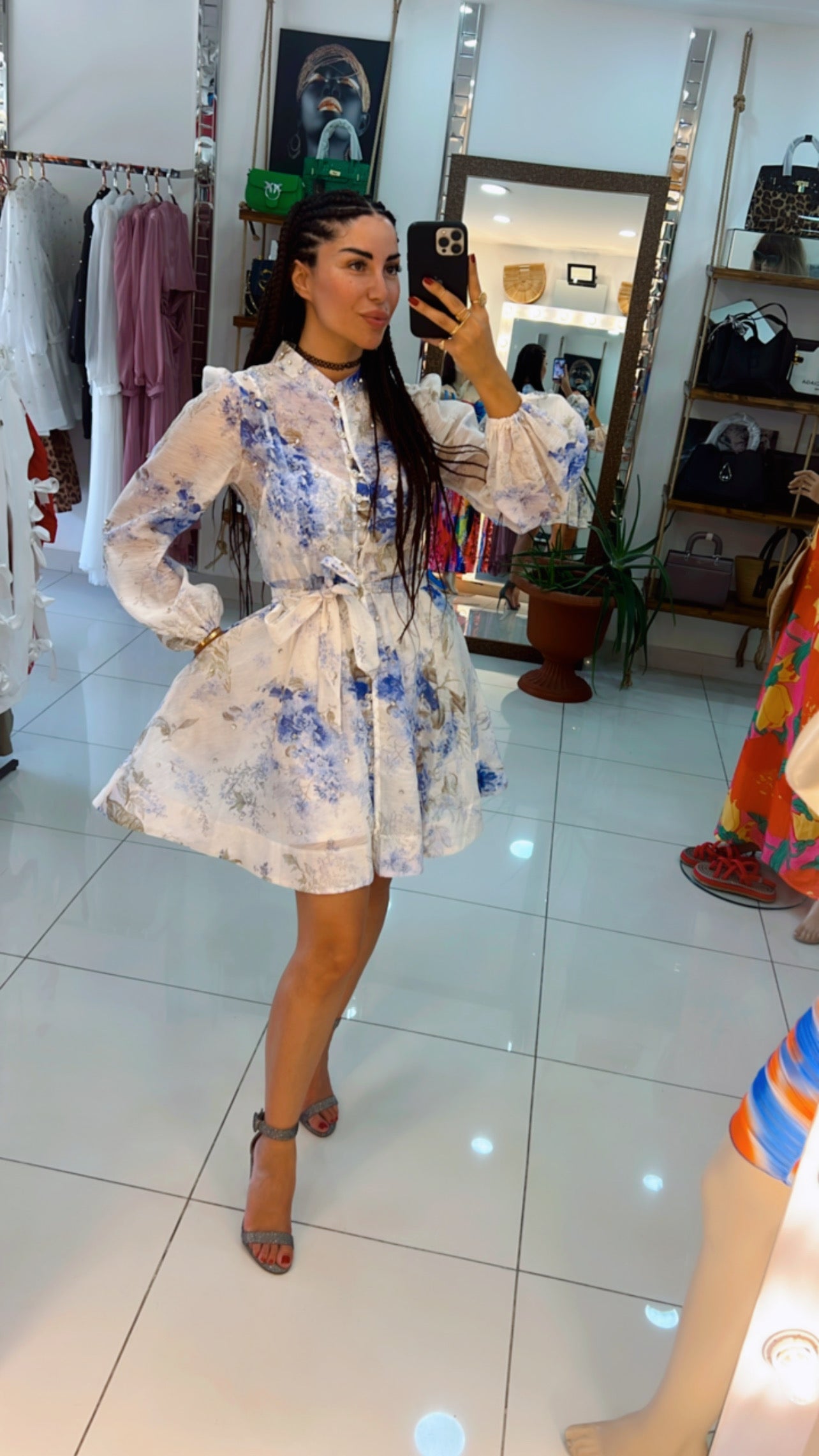 Crystal-Studded Wrap Dress – Light, Elegant & Effortlessly Chic