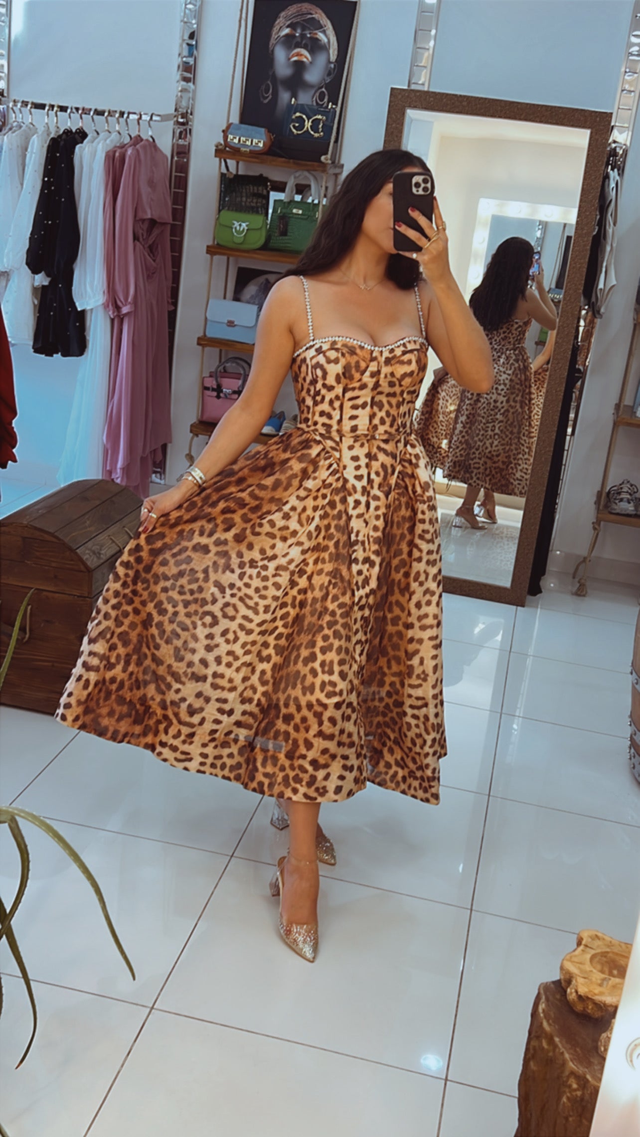 Leopard Print Pattern Dress