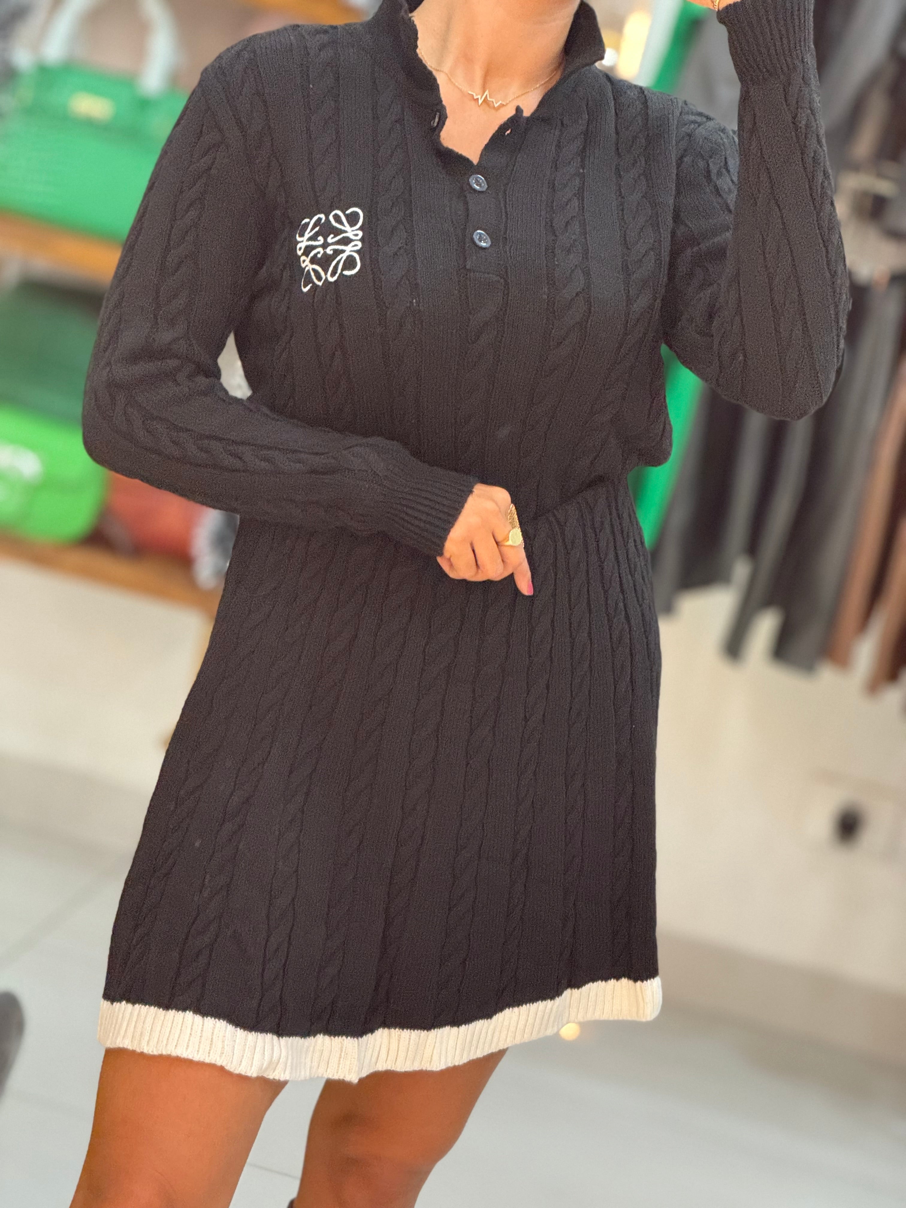 Wool Sweater & Skirt Knit Set