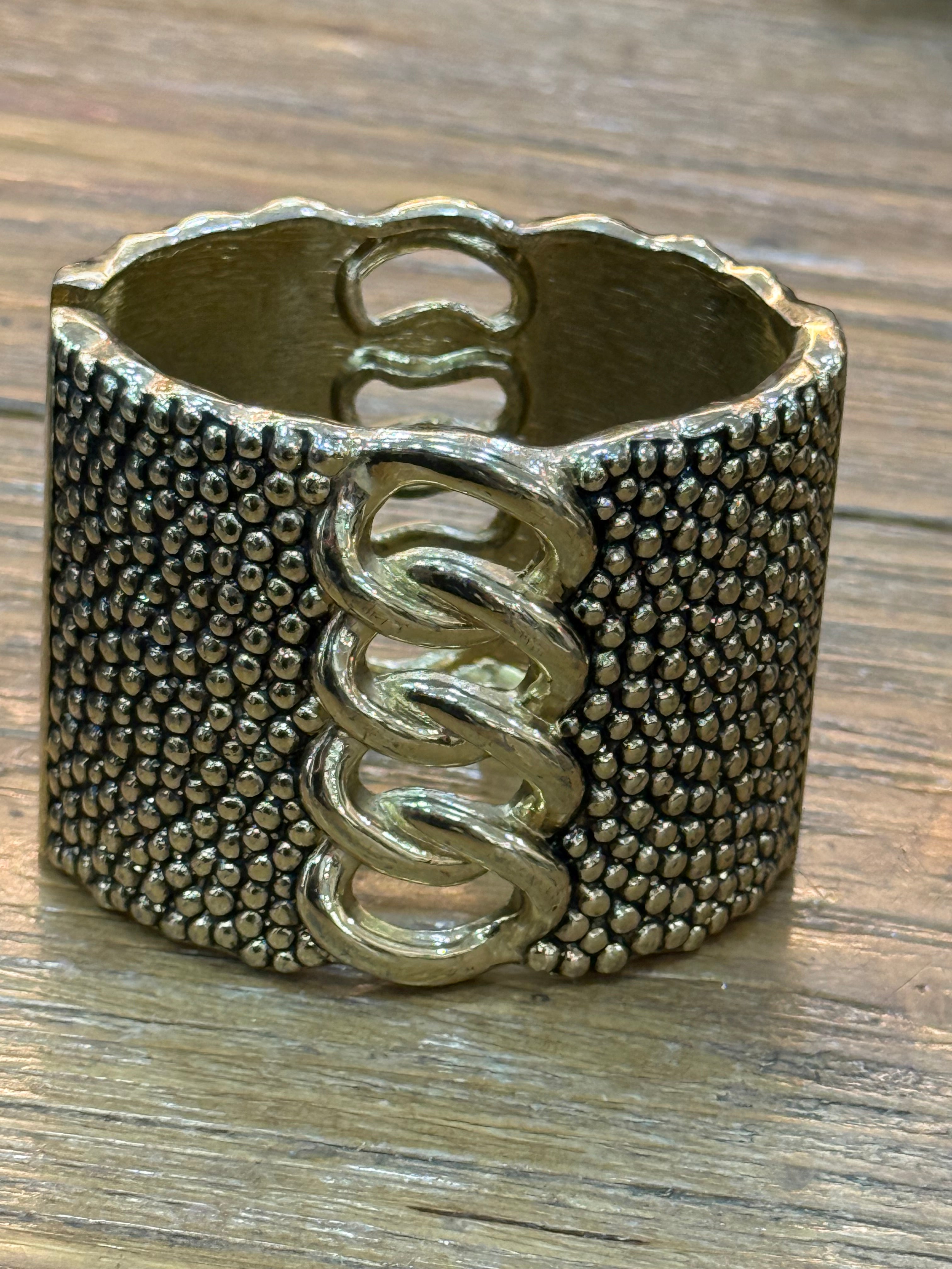 Rigid Gold Statement Bracelet