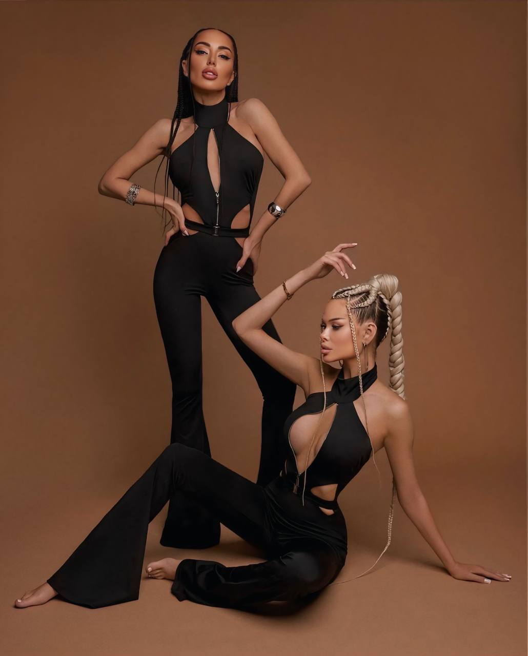 Open waist jumpsuit with belt