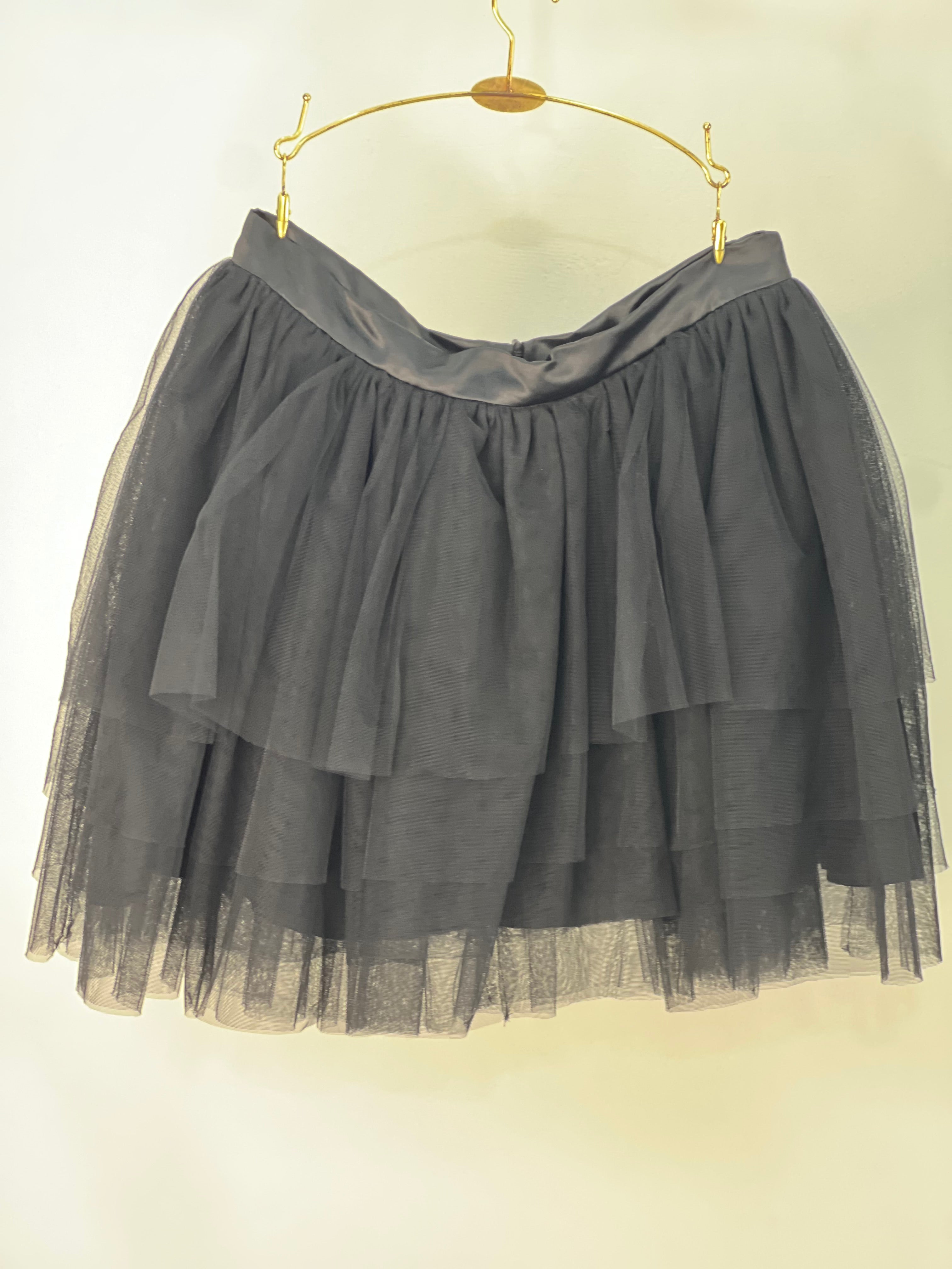 The Noir Puff – Black Tulle Mini Skirt