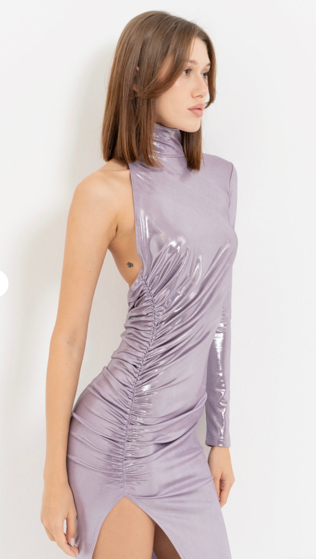 Lavender Shine Satin Gown