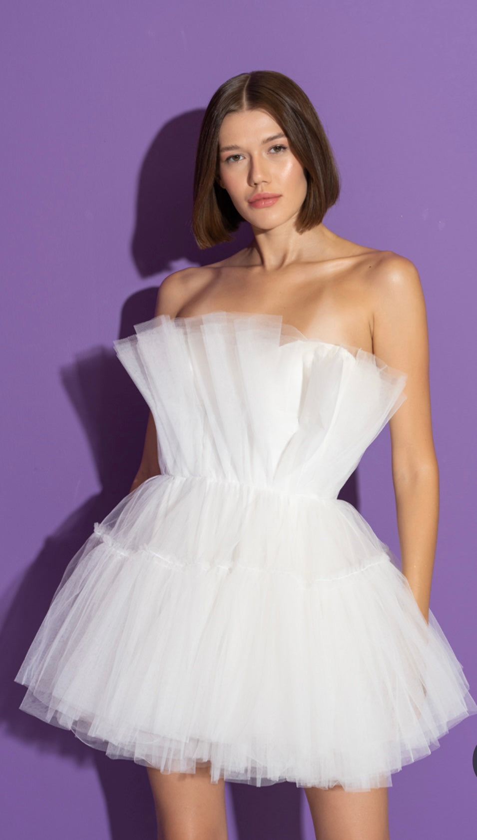 Strapless Princess Tulle Mini Dress