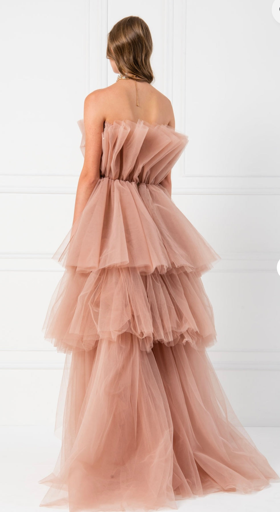 Strapless Princess tulle long dress
