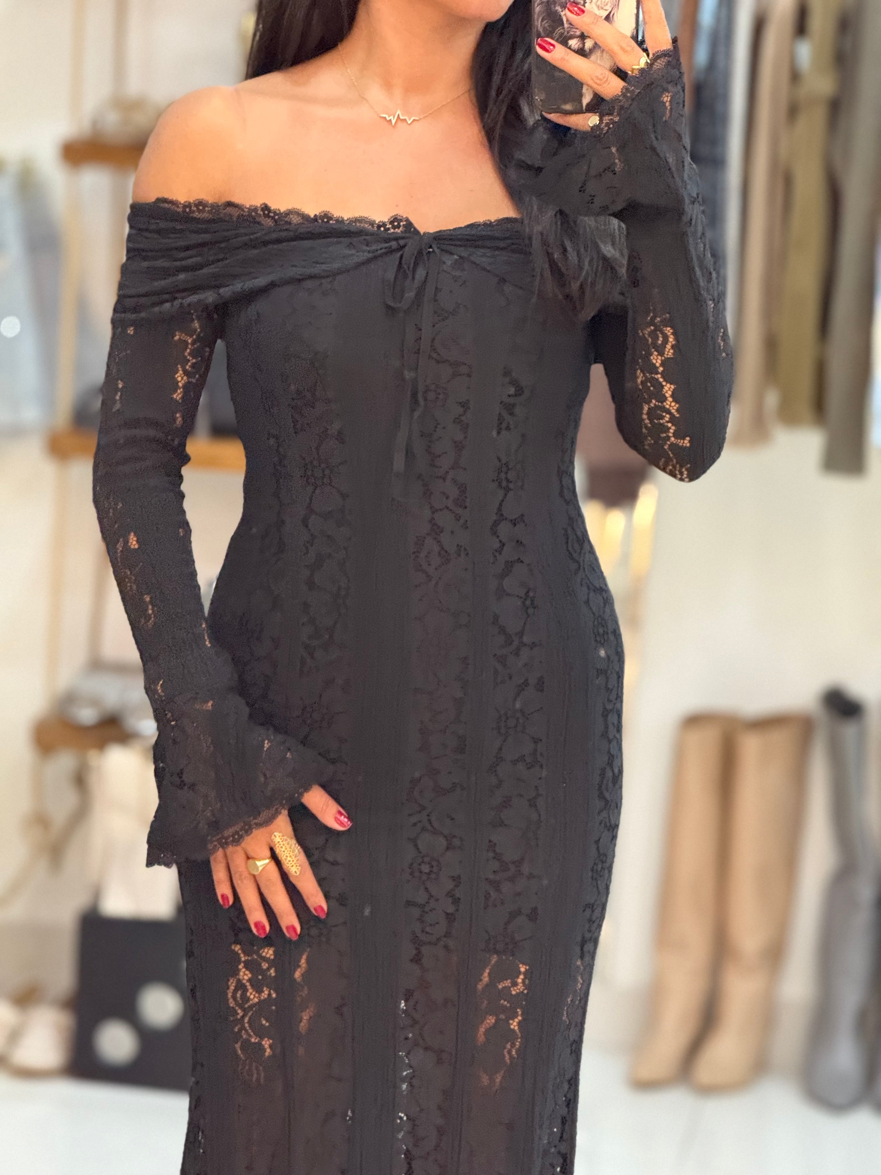Black Sheer Elegance Dress