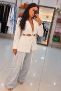 Cut-Out Tie Detail Blazer