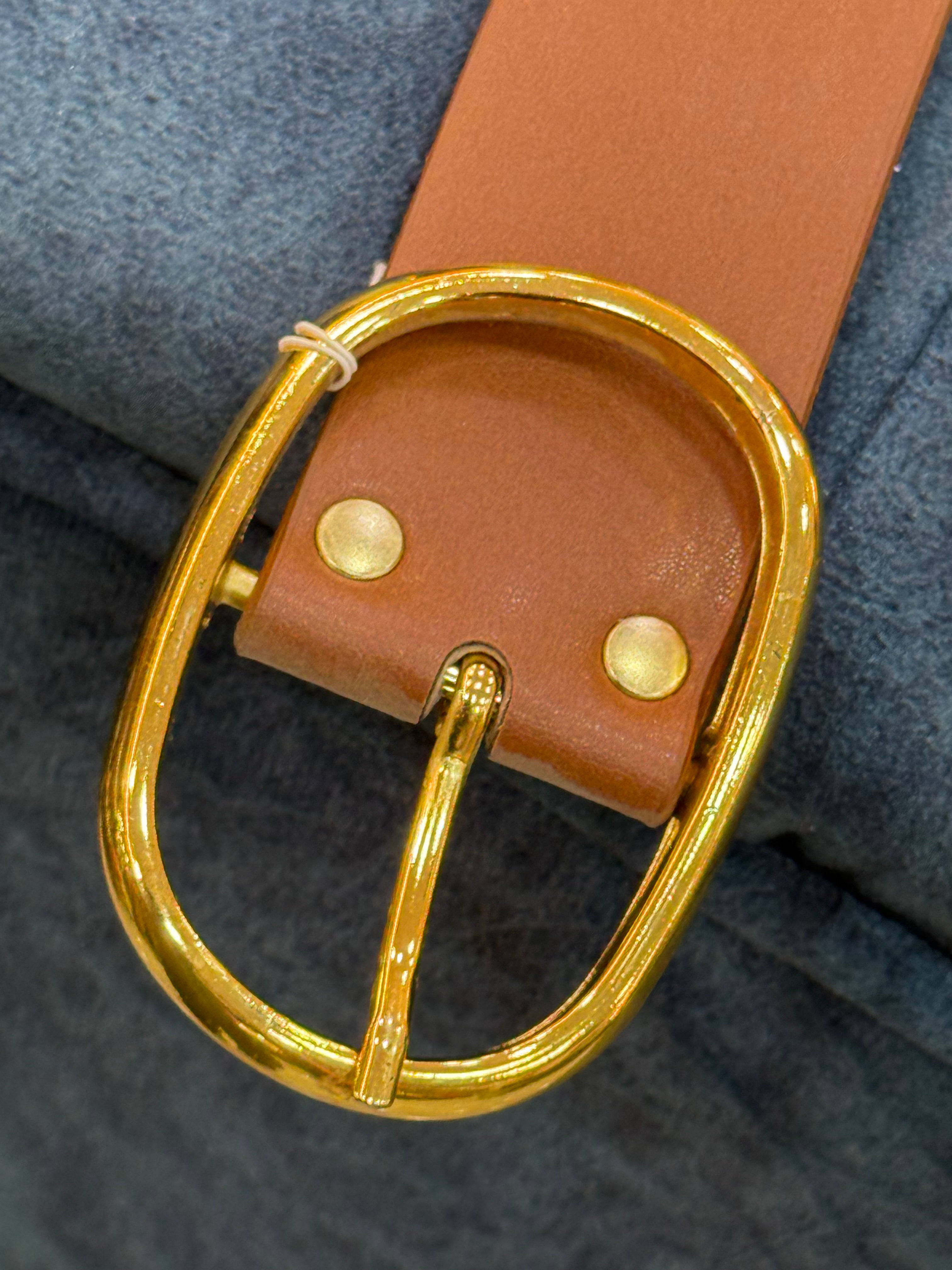 Brown Leather Oval Belt