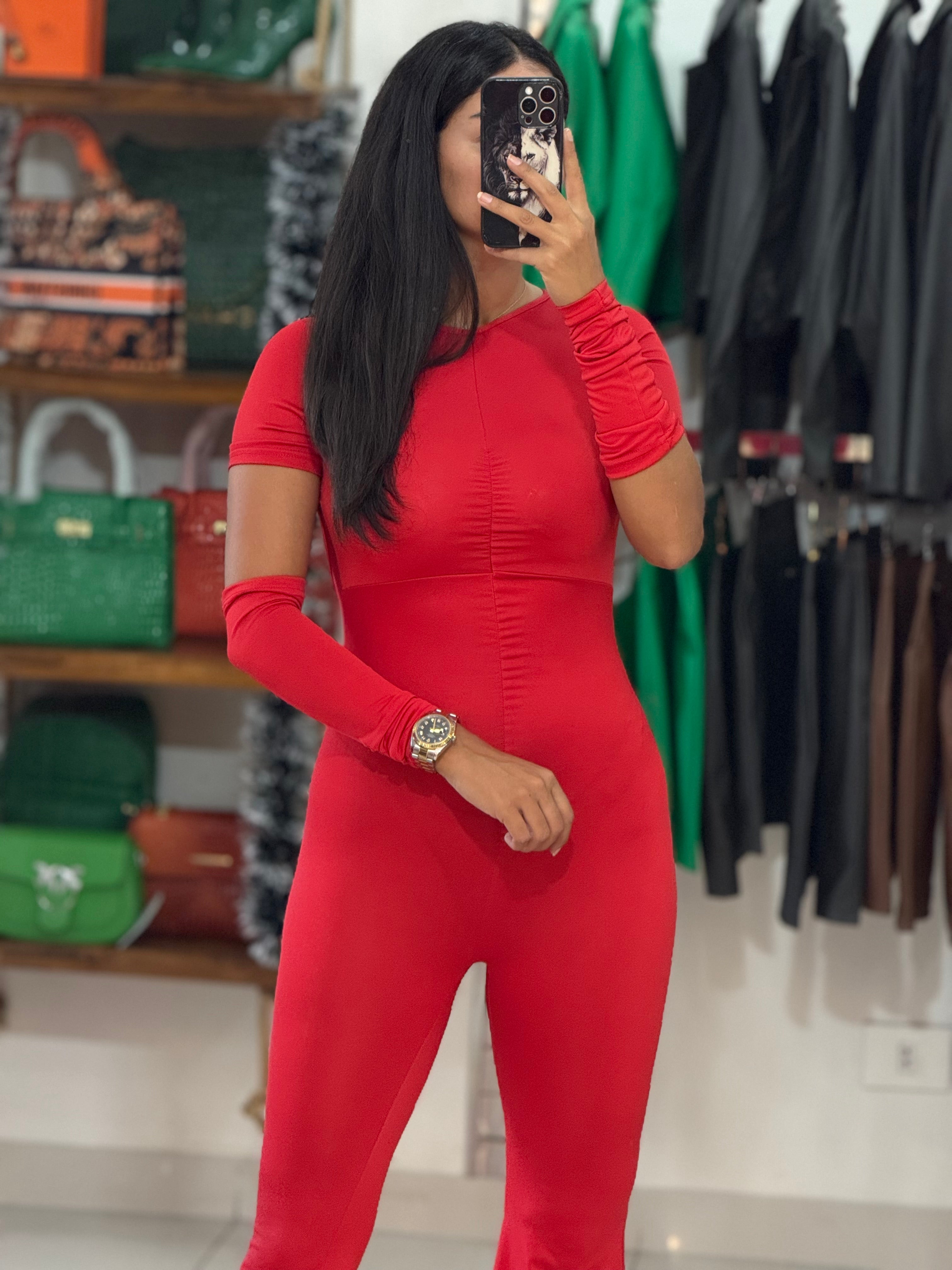 Open back lycra jumpsuit