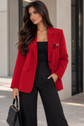 Chic Red Tailored Blazer