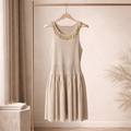 Golden Whisper Knit Dress