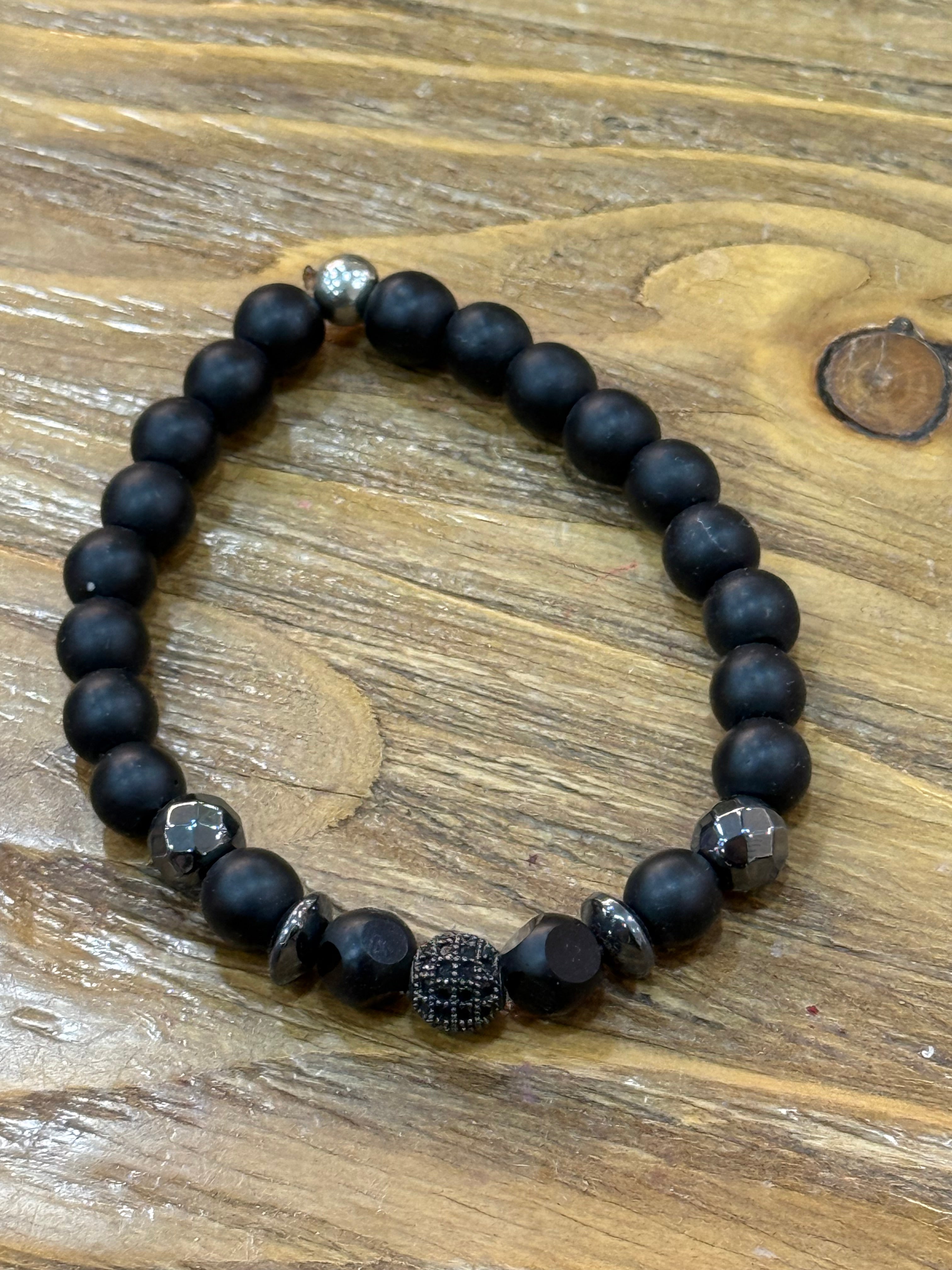 Unisex beads elastic bracelet