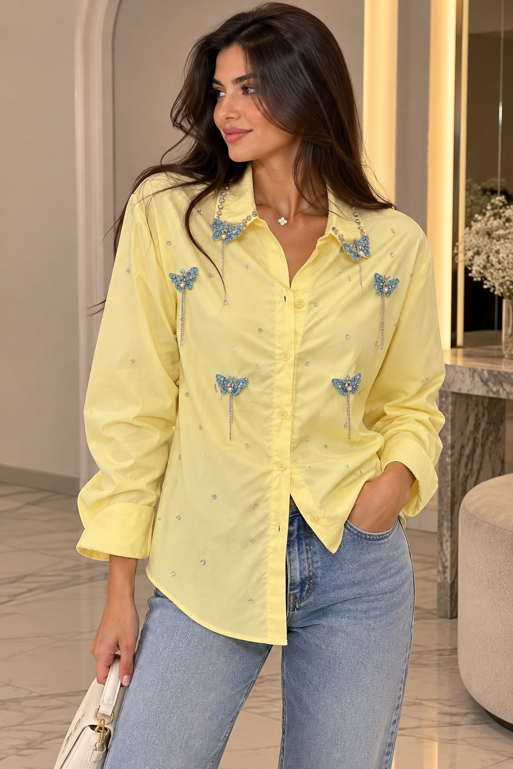 Butterfly Rhinestone Shirt