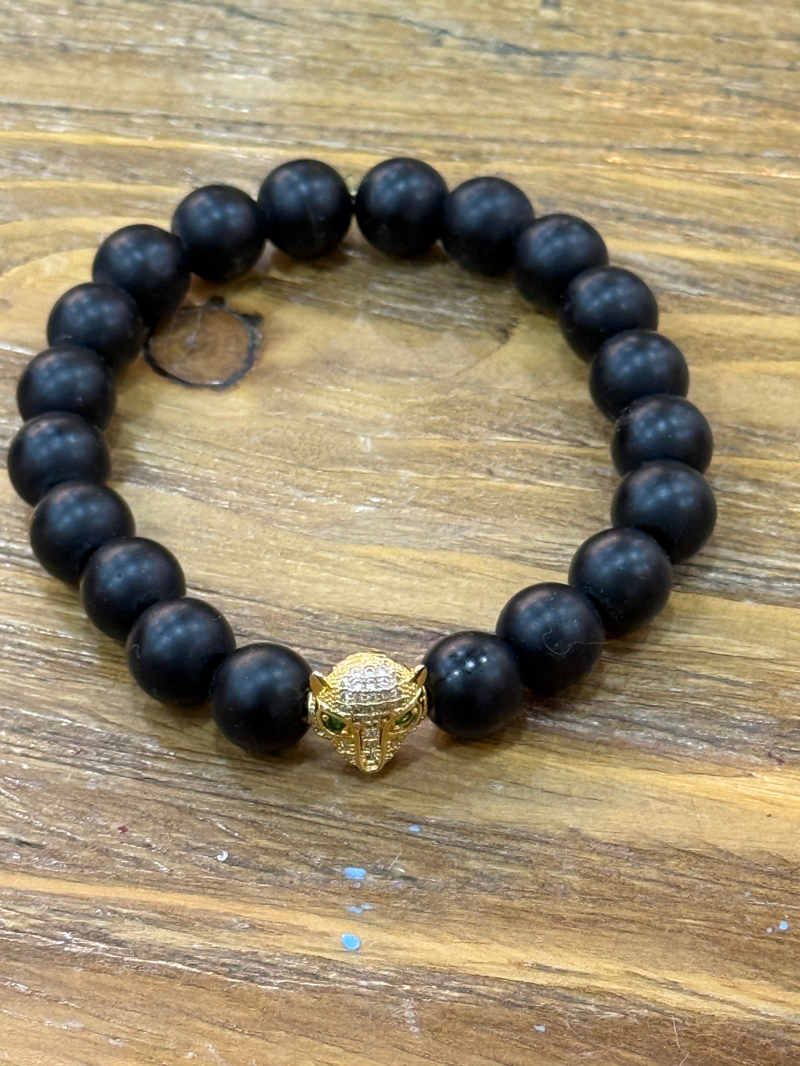 Elastic blk beads bracelet