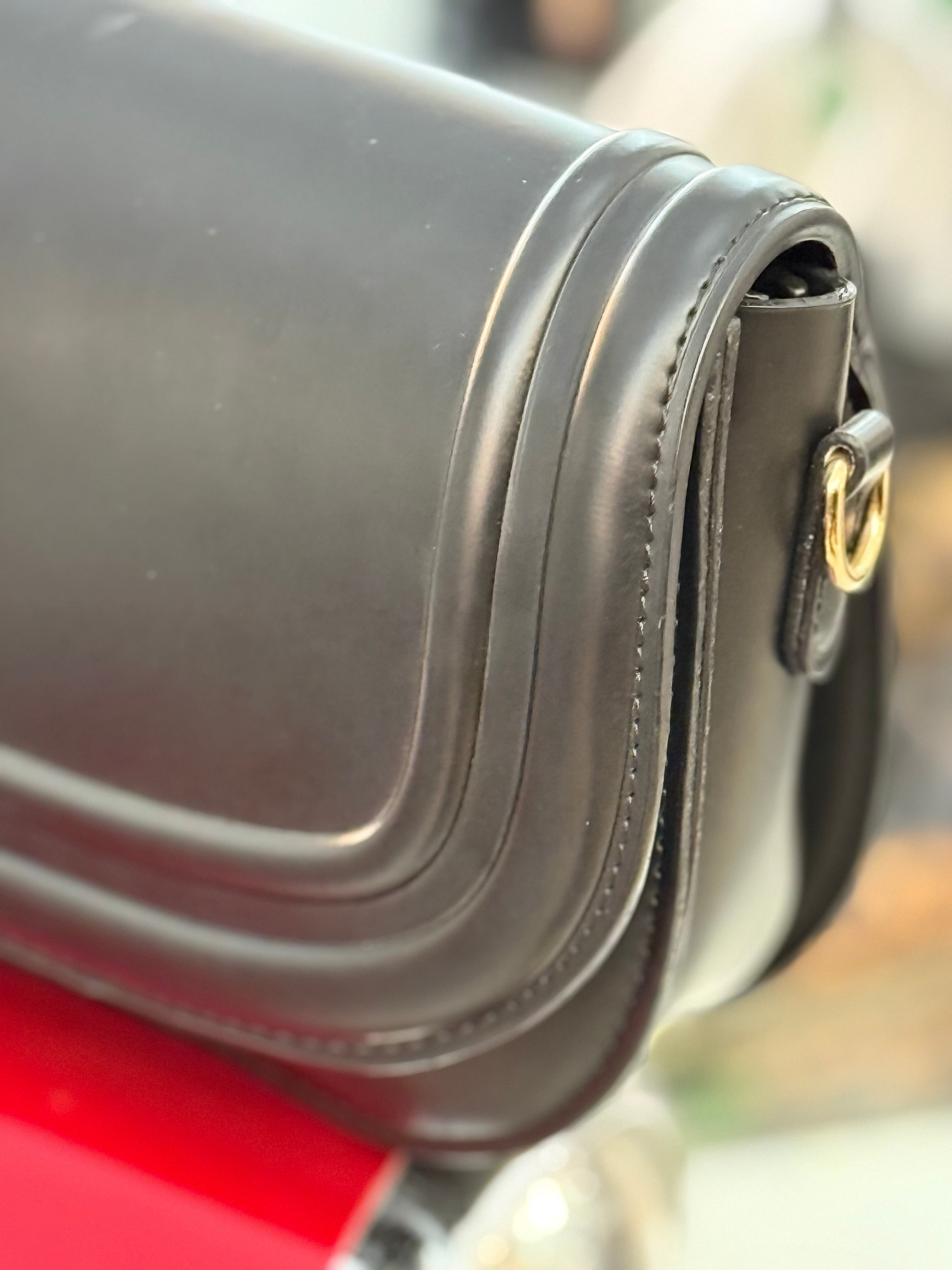 Leather blk clutch