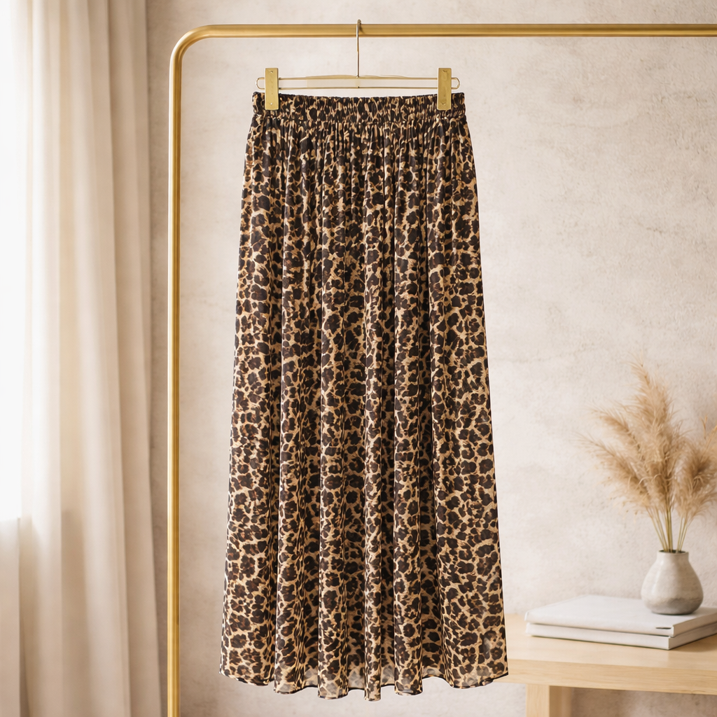Leopard Pattern Long Maxi Skirt