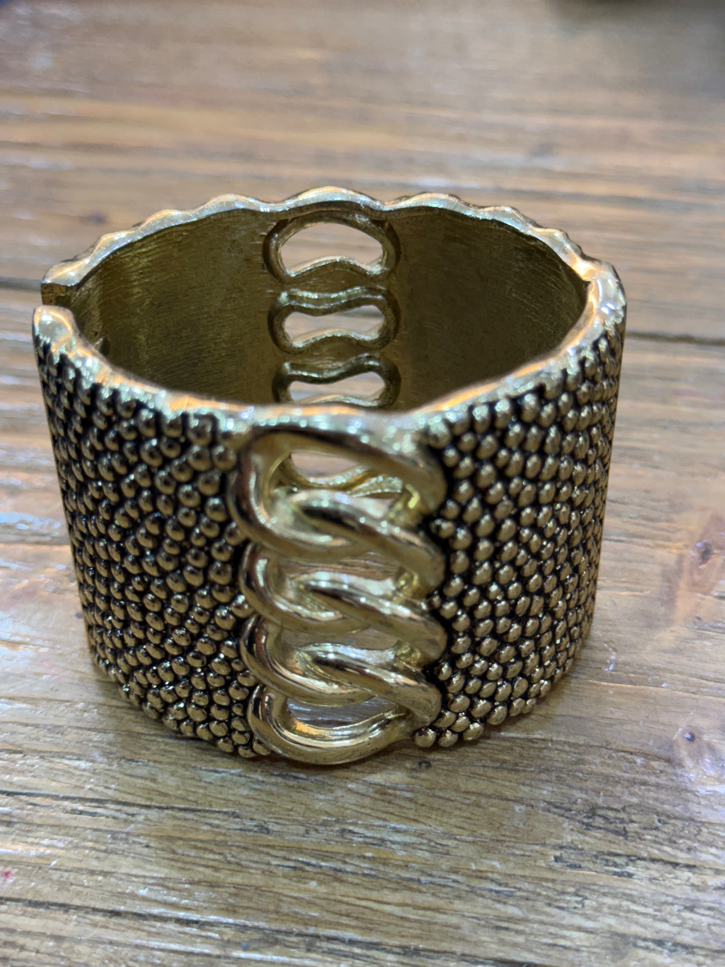 Rigid Gold Statement Bracelet