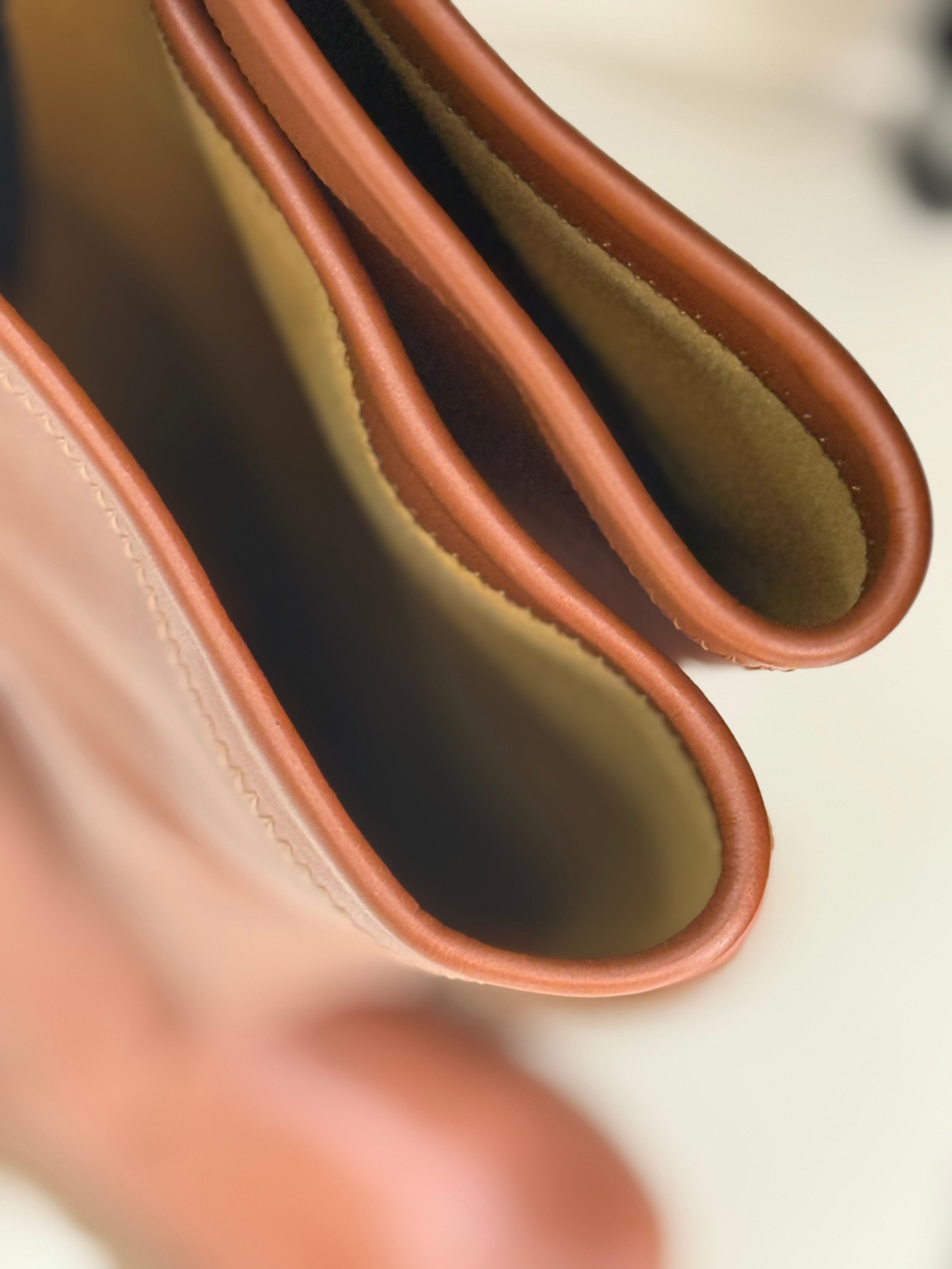 Camel leather long boots