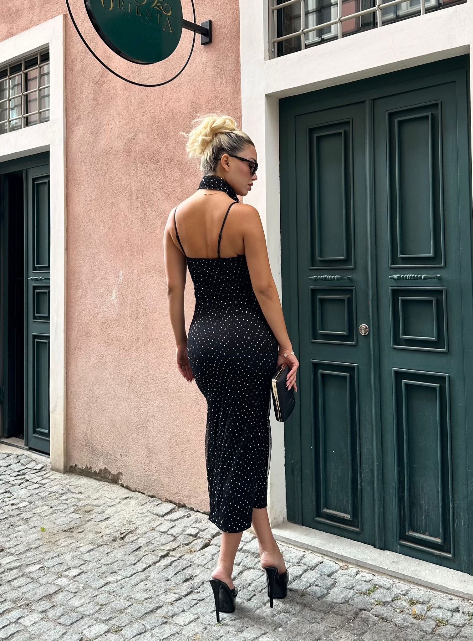 Glitter Dress with scarf