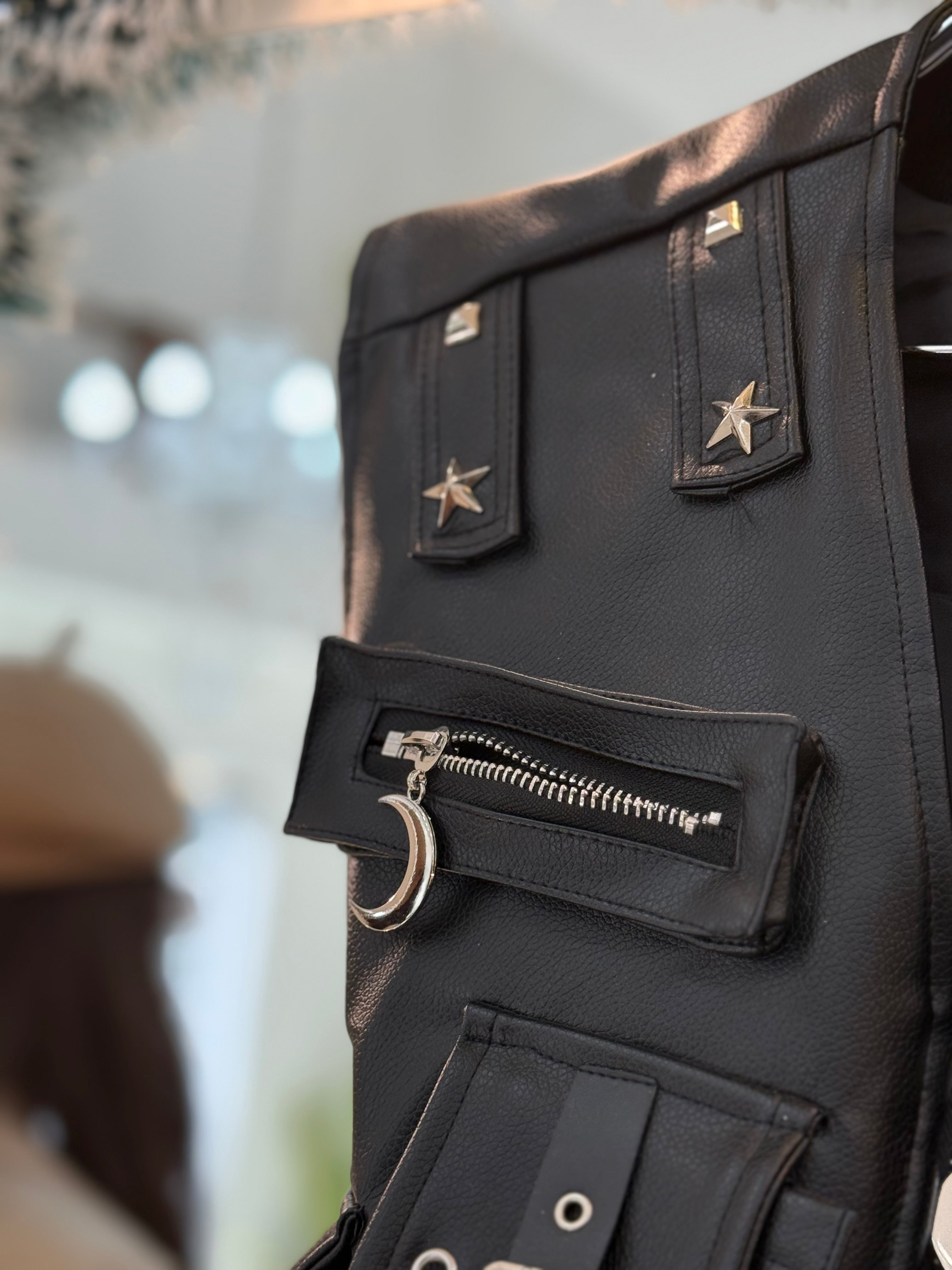 Leather street style vest