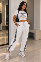 Sporty Striped Jogger Pants