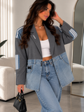 Urban Chic Denim Patchwork Blazer