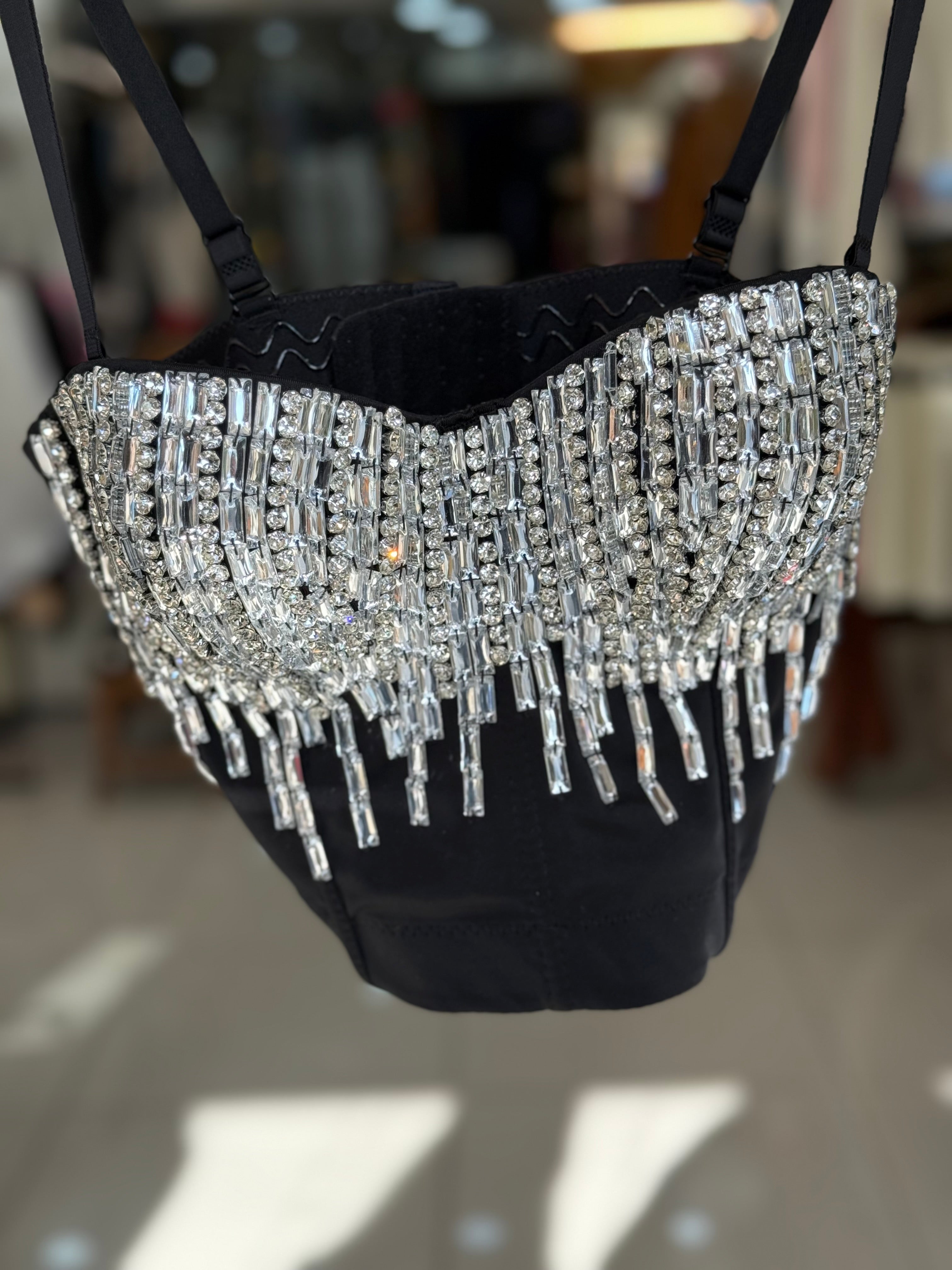 Baguette stoned padded corset