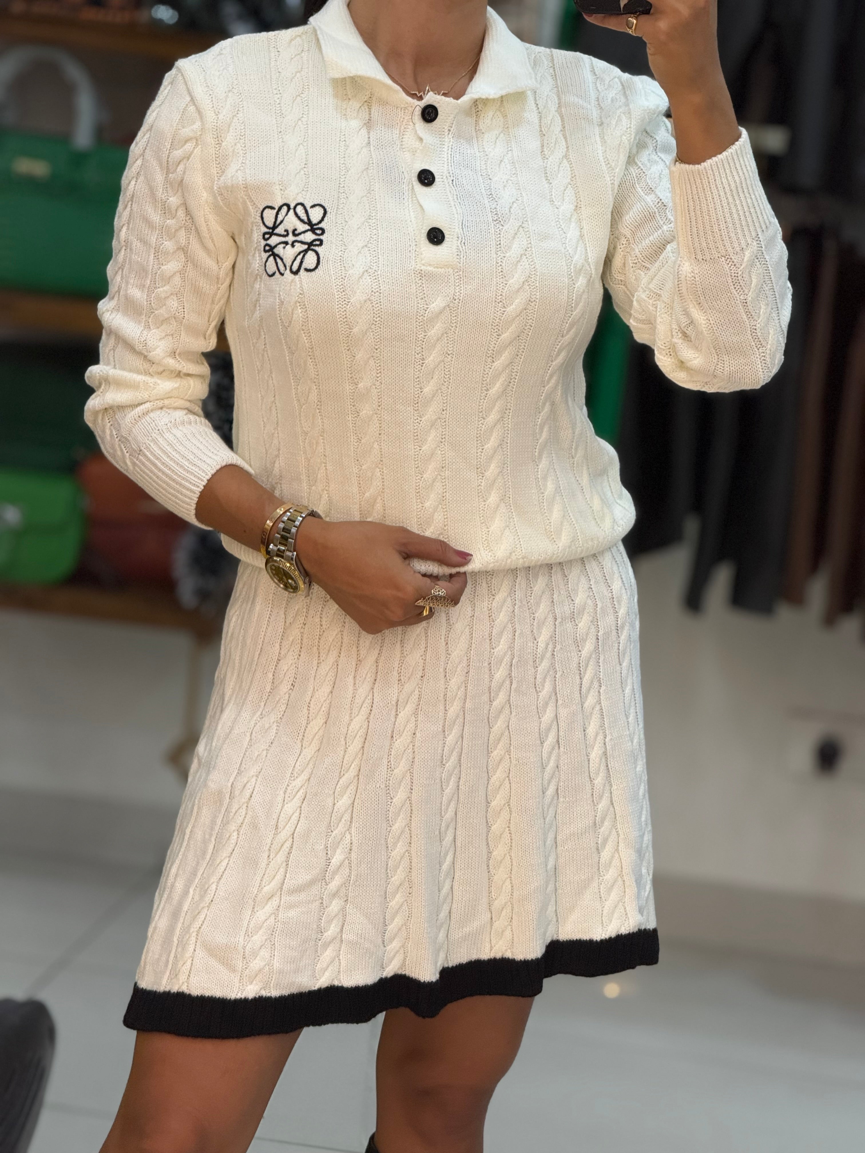 Wool Sweater & Skirt Knit Set