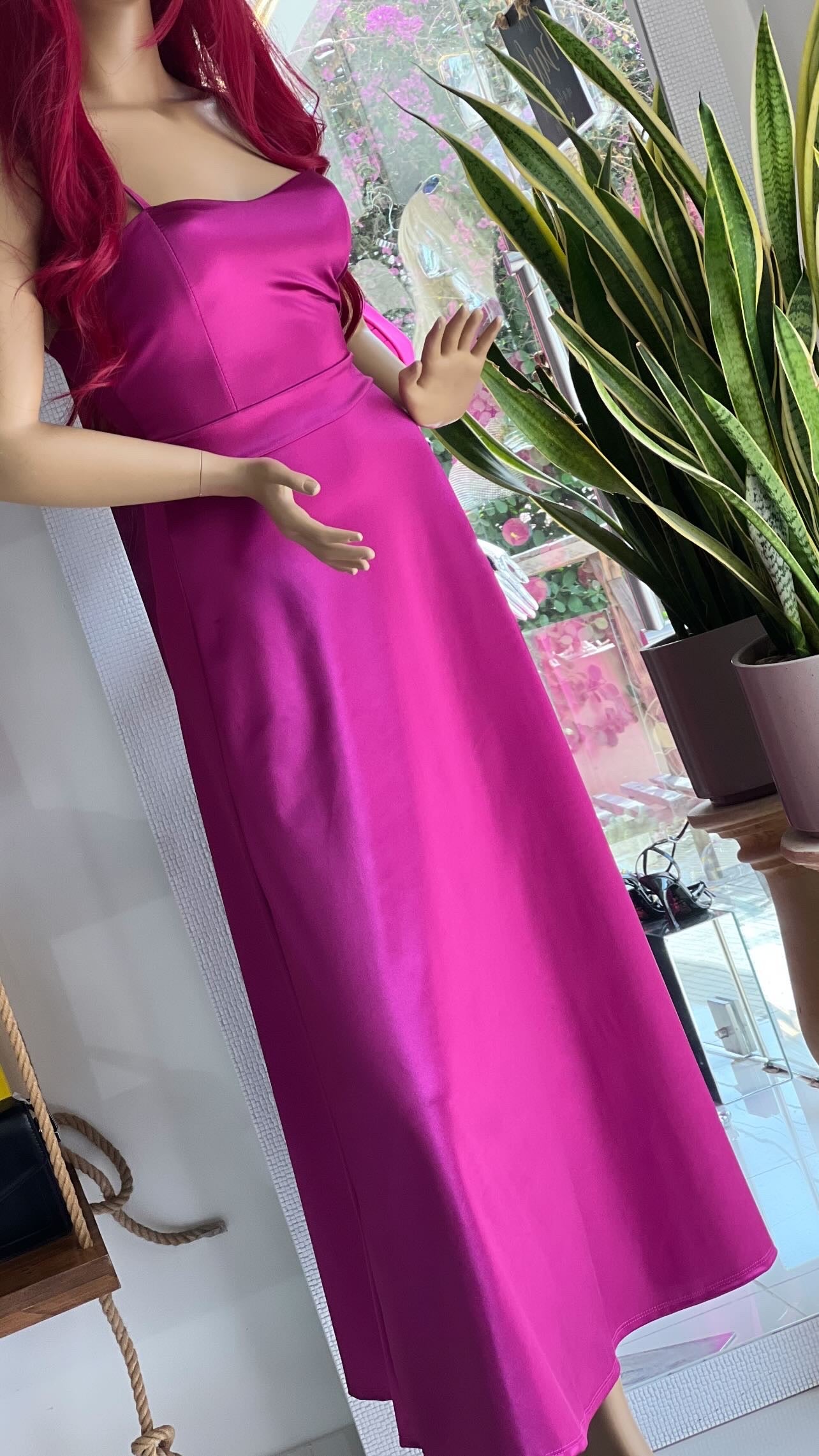 Aubergine Allure Satin Dress