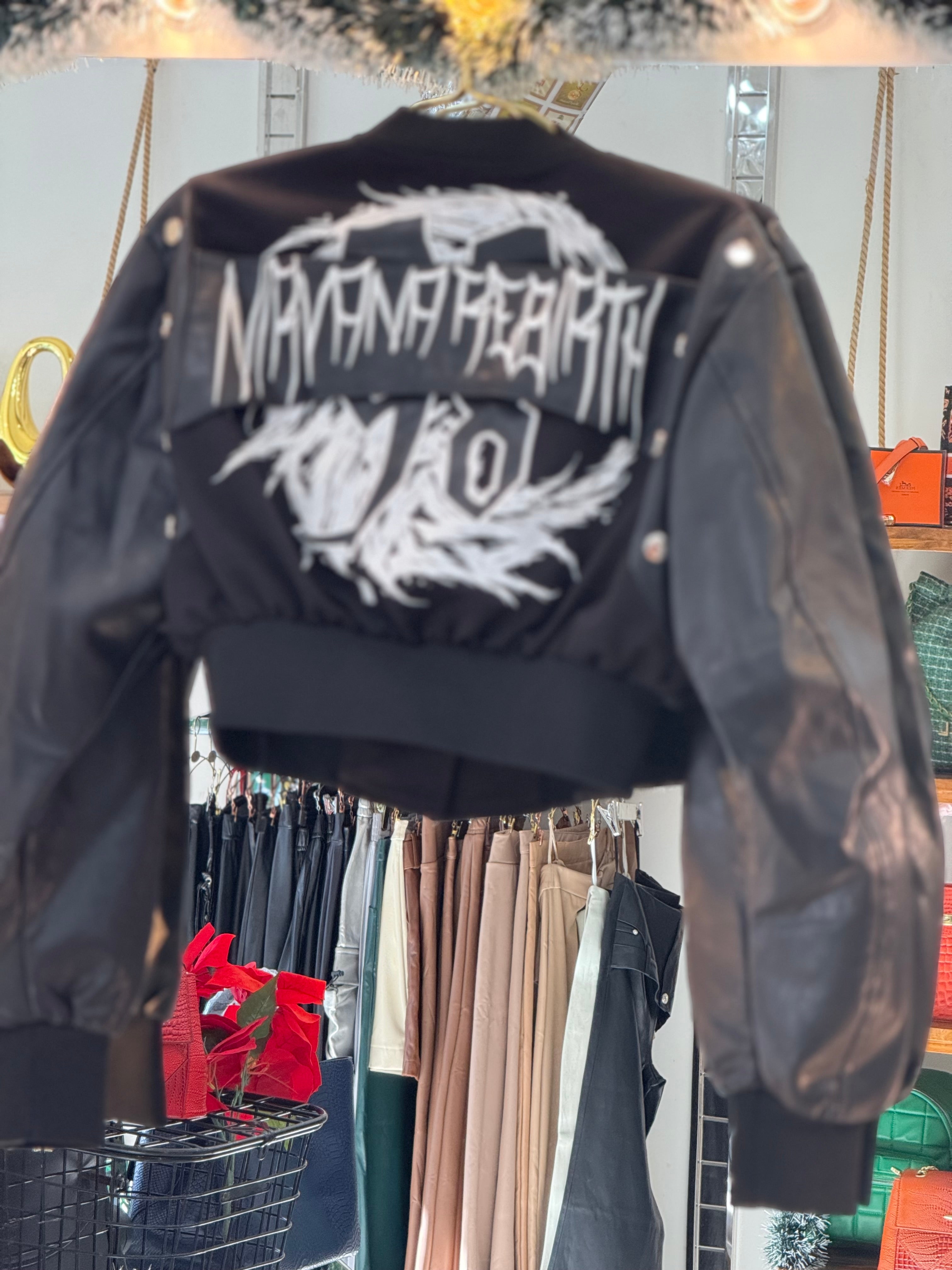 Leather crop stylish jacket