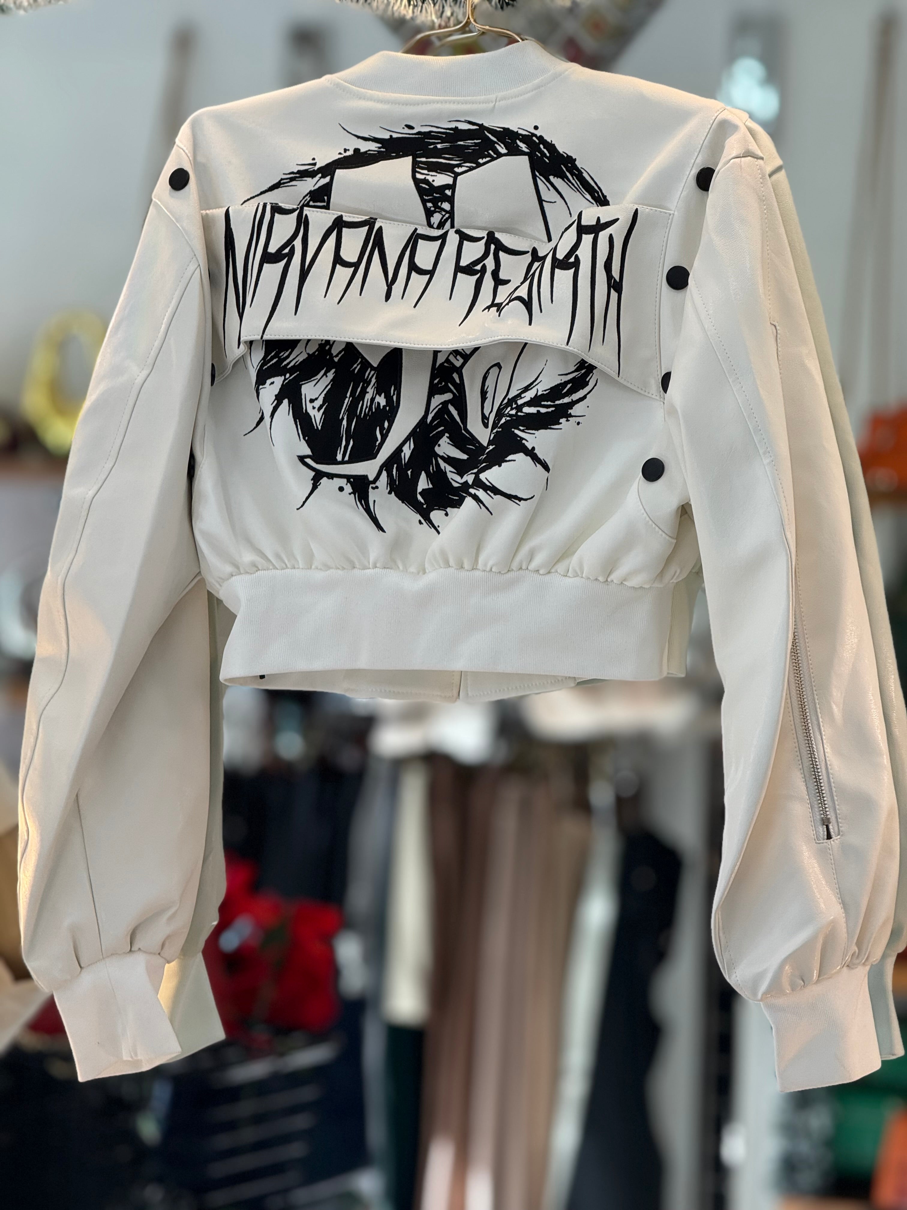 Leather crop stylish jacket