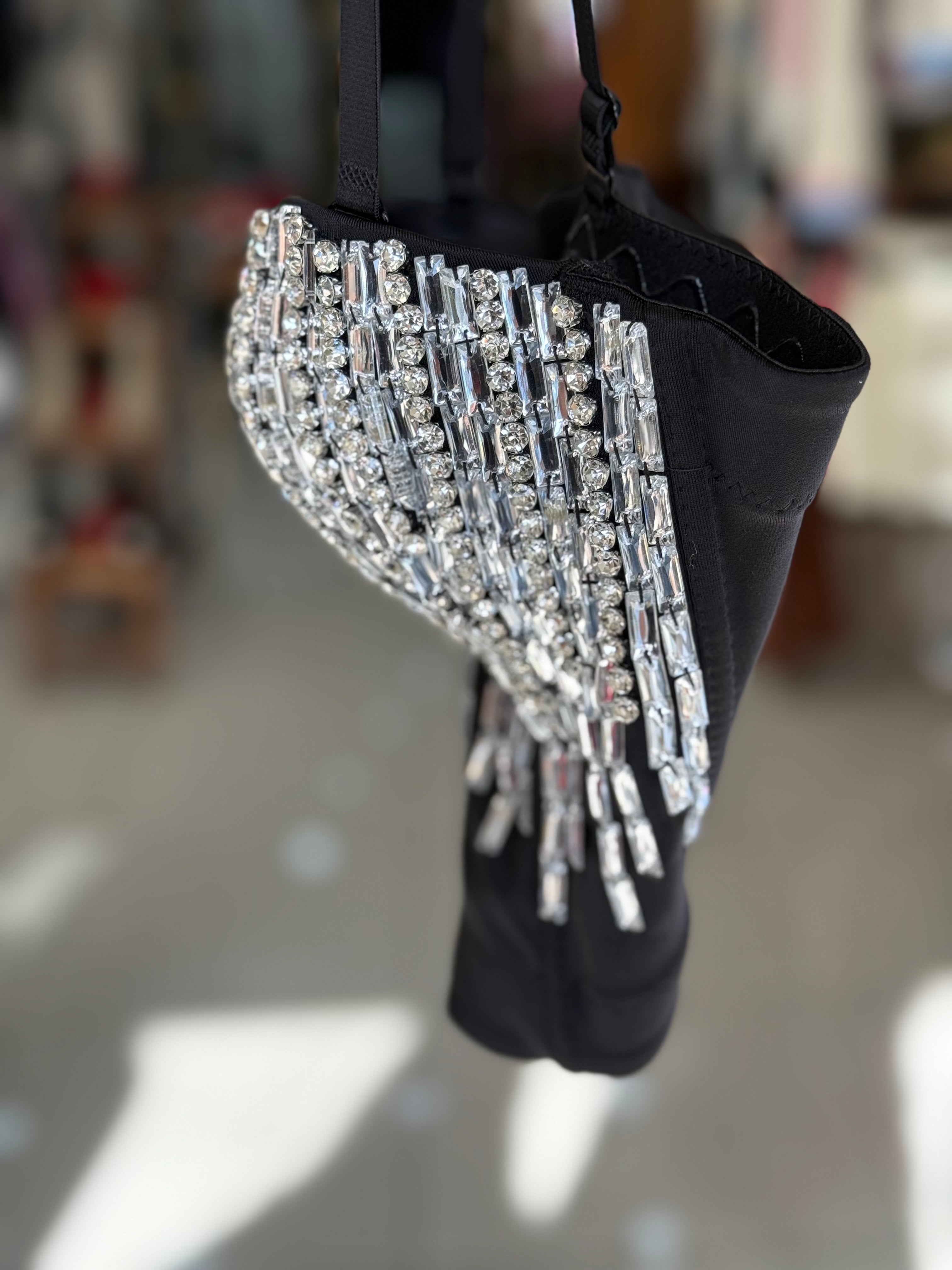 Baguette stoned padded corset