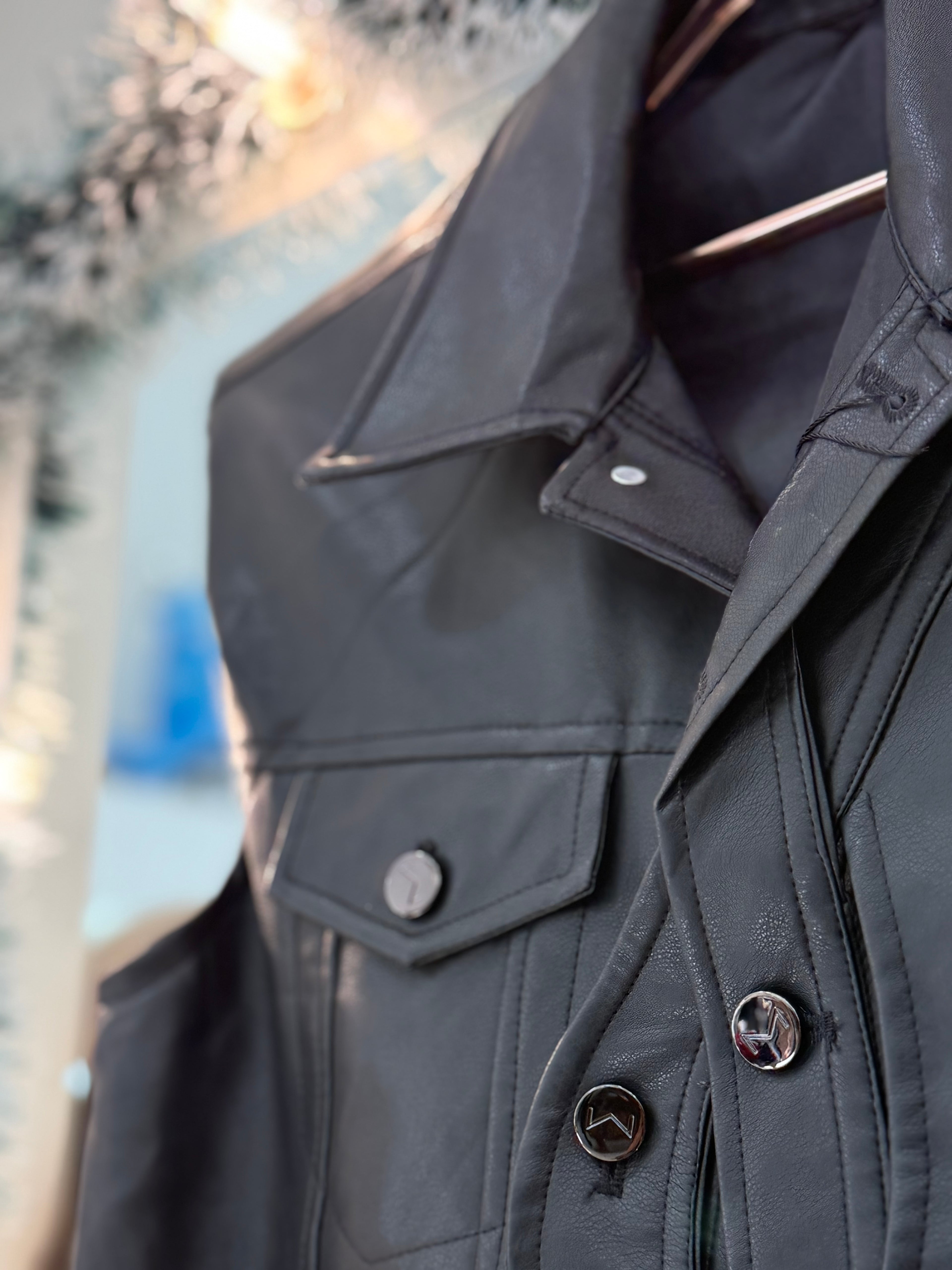 Oversized leather vest