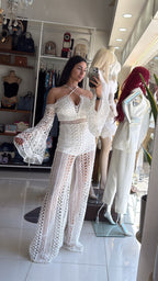 White Crochet Luxe Jumpsuit
