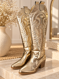 Metallic Gold Western Cowboy Boots
