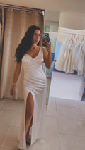 White satin long dress