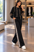 Wild Chic Leopard Print Two-Piece Tracksuit