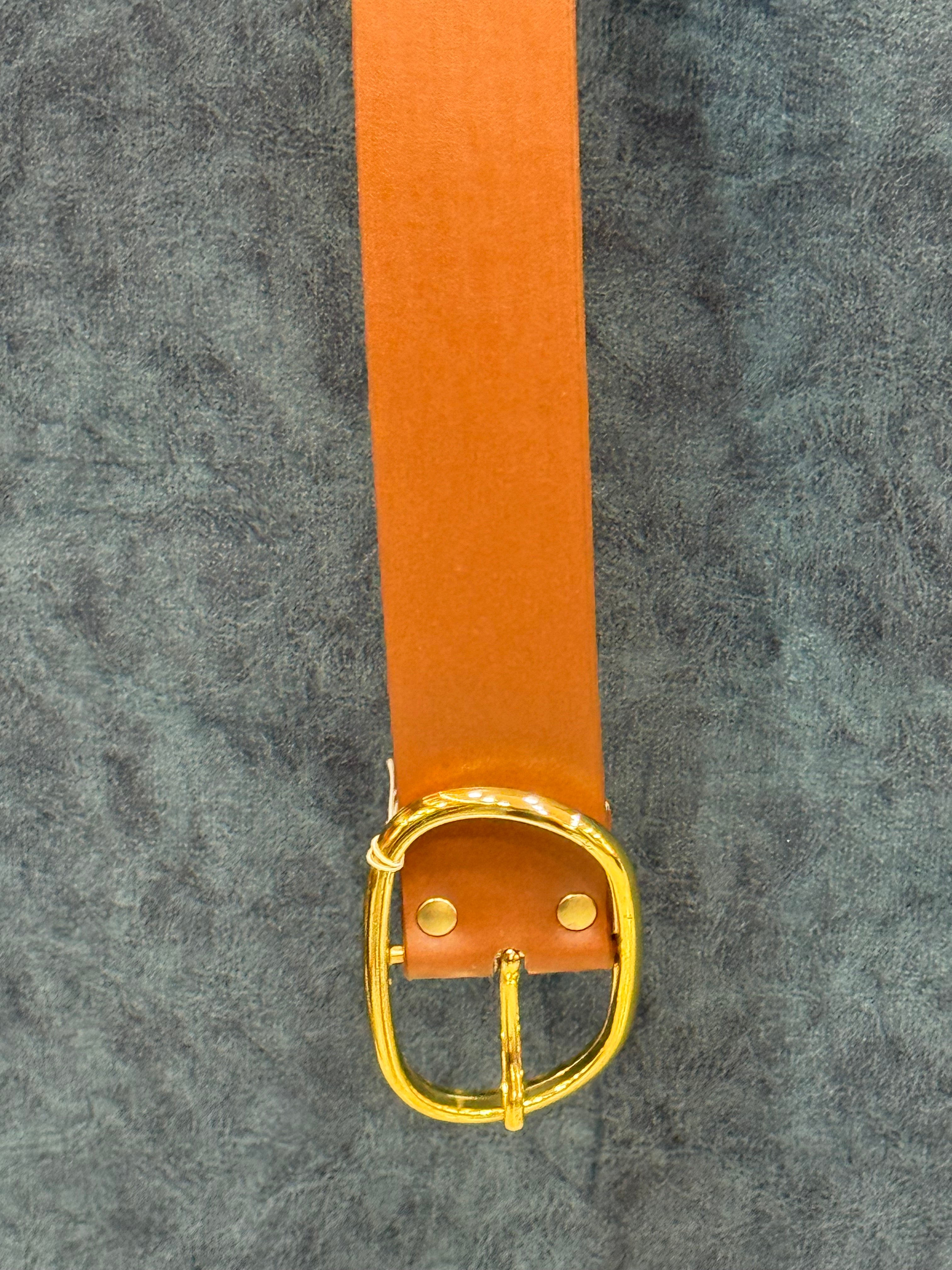 Brown Leather Oval Belt