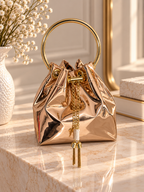 Metallic Mini Bucket Bag