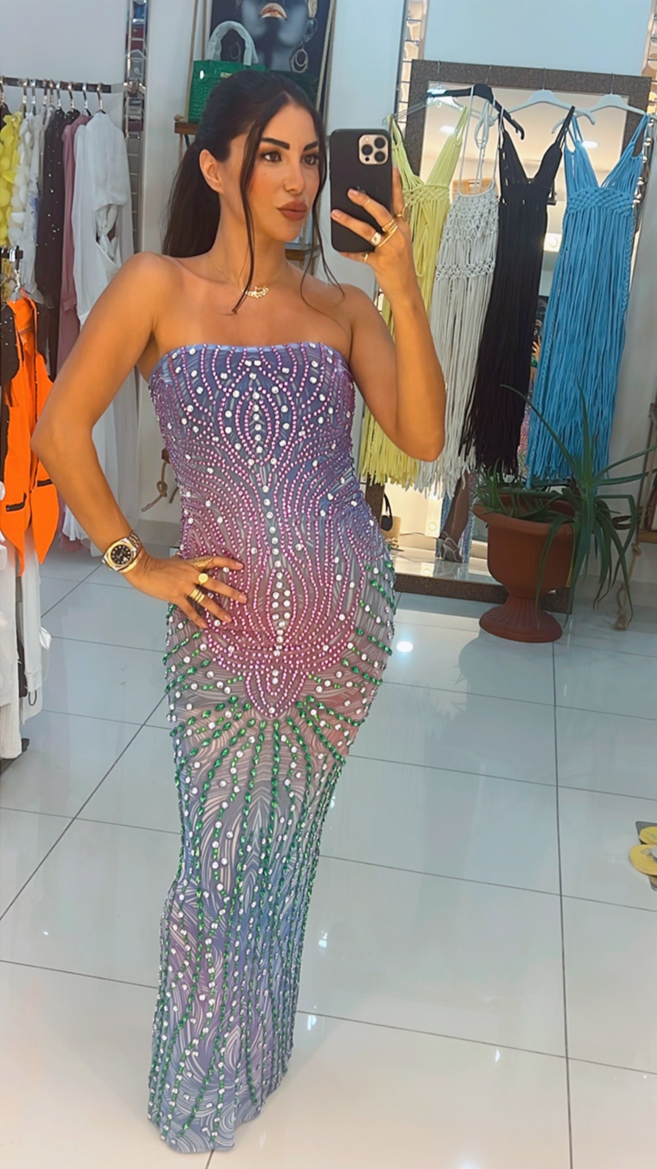 Embellished ST Wild Long dress