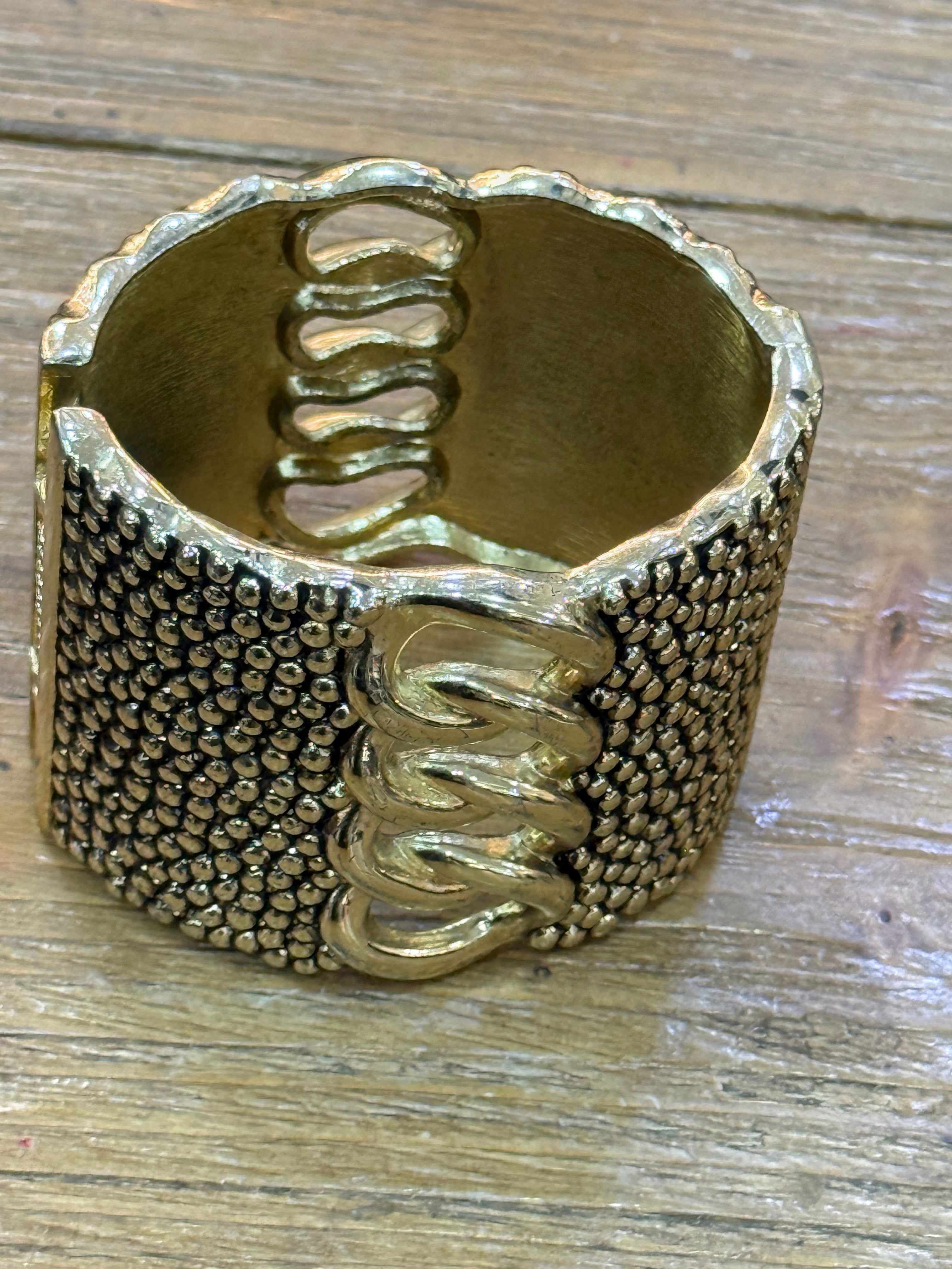 Rigid Gold Statement Bracelet