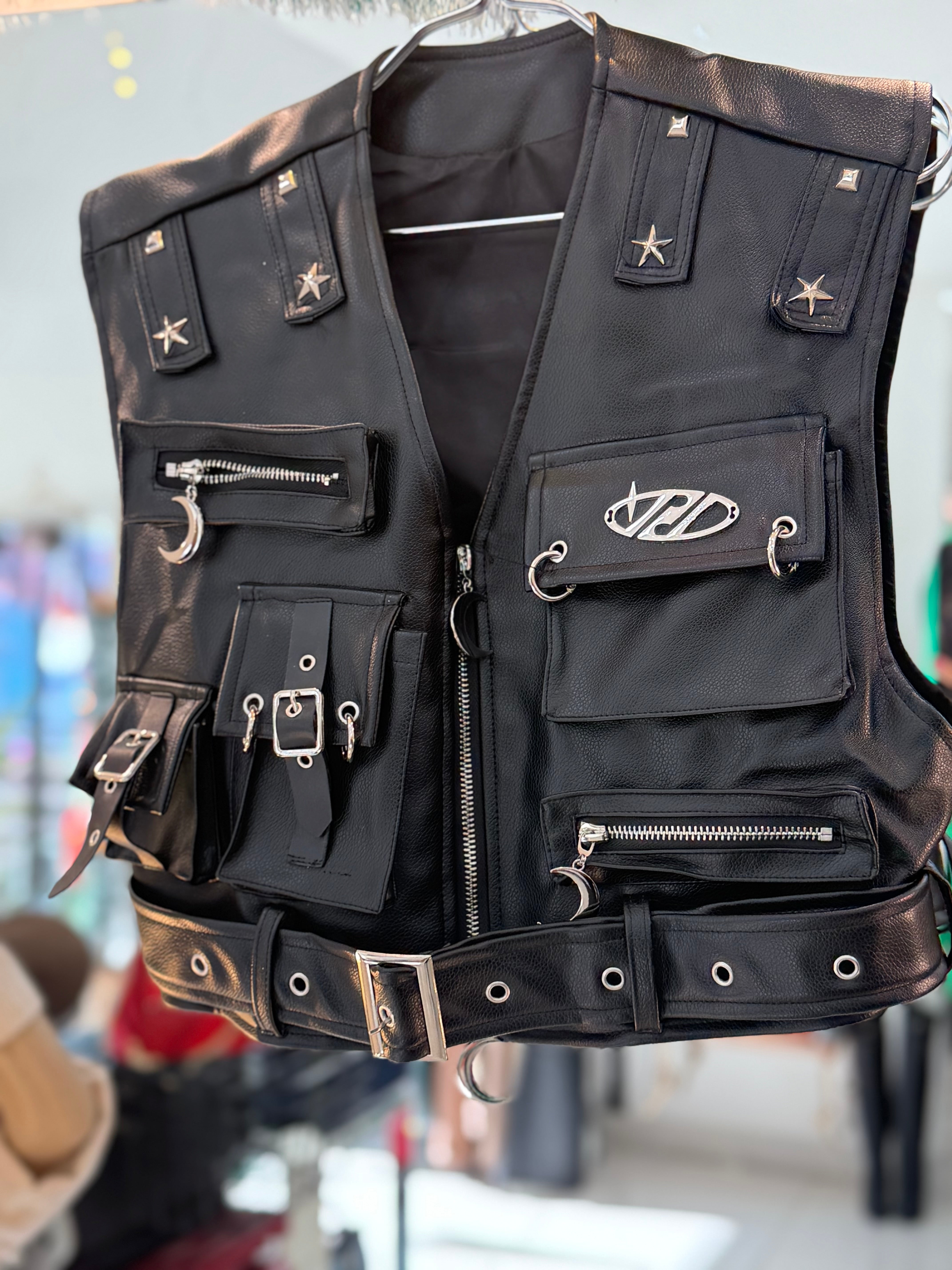 Leather street style vest