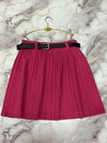Wool pleated skirt with belt