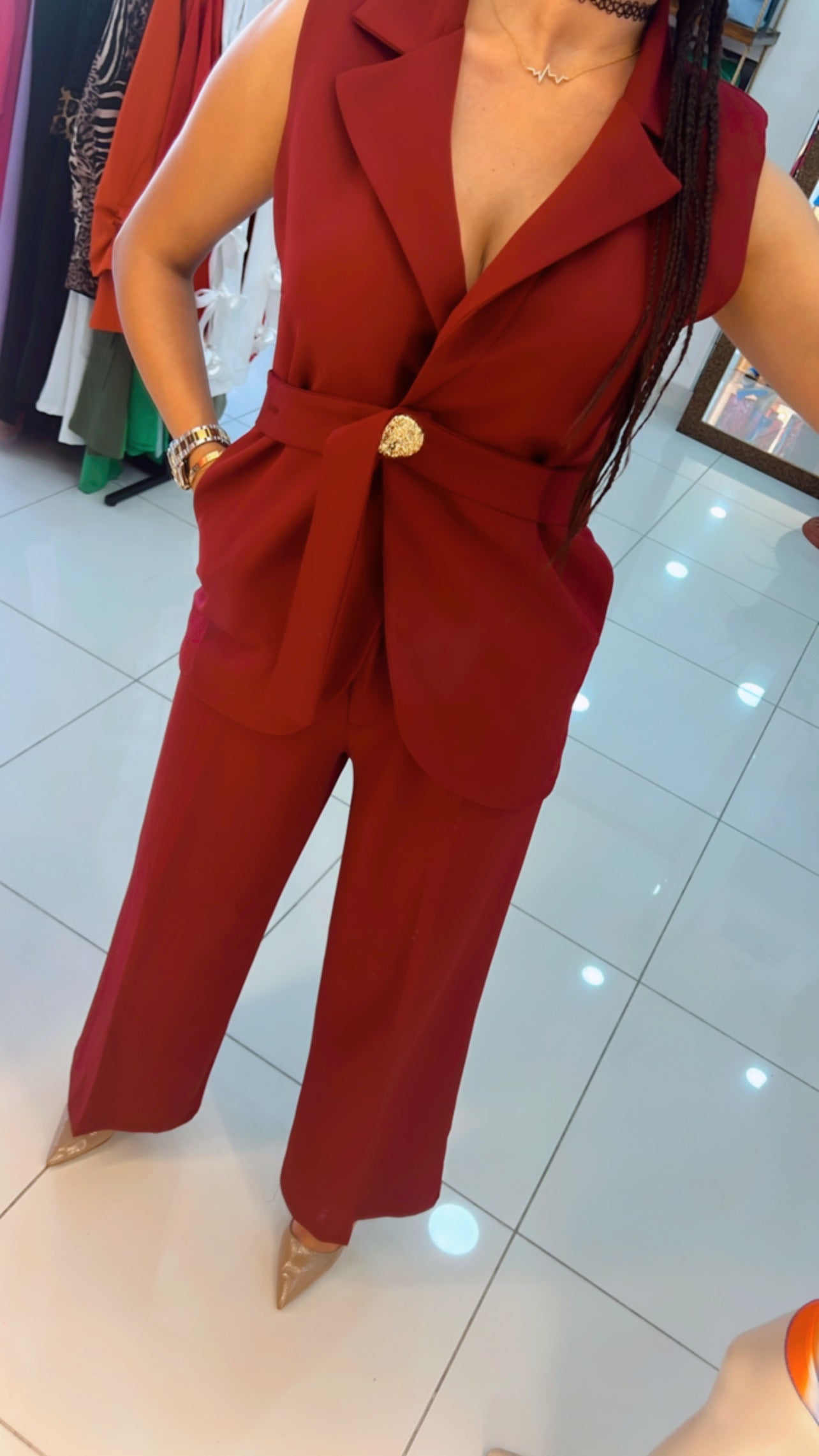 Burgundy Power Set – Sleek, Structured & Statement-Making