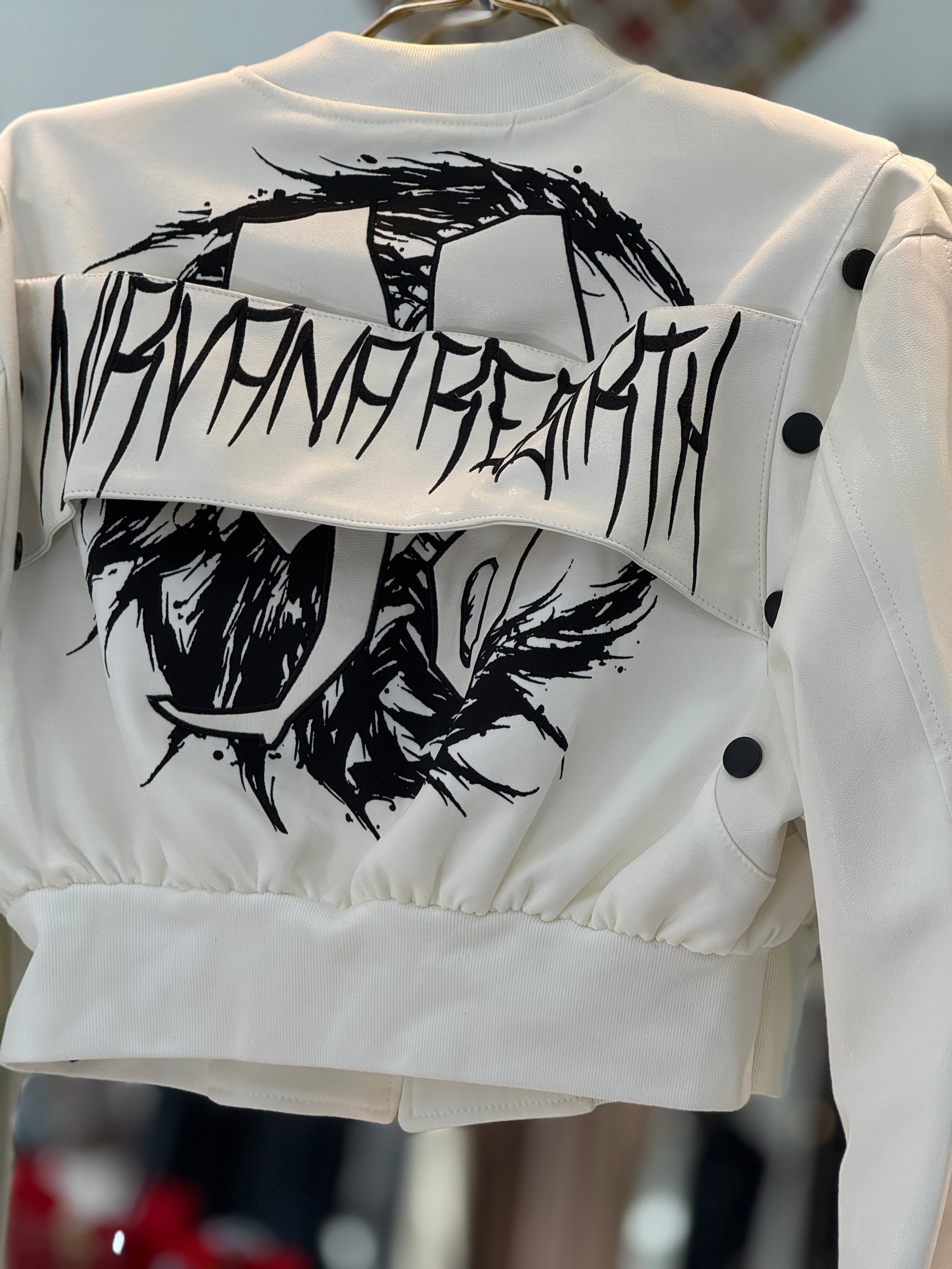 Leather crop stylish jacket